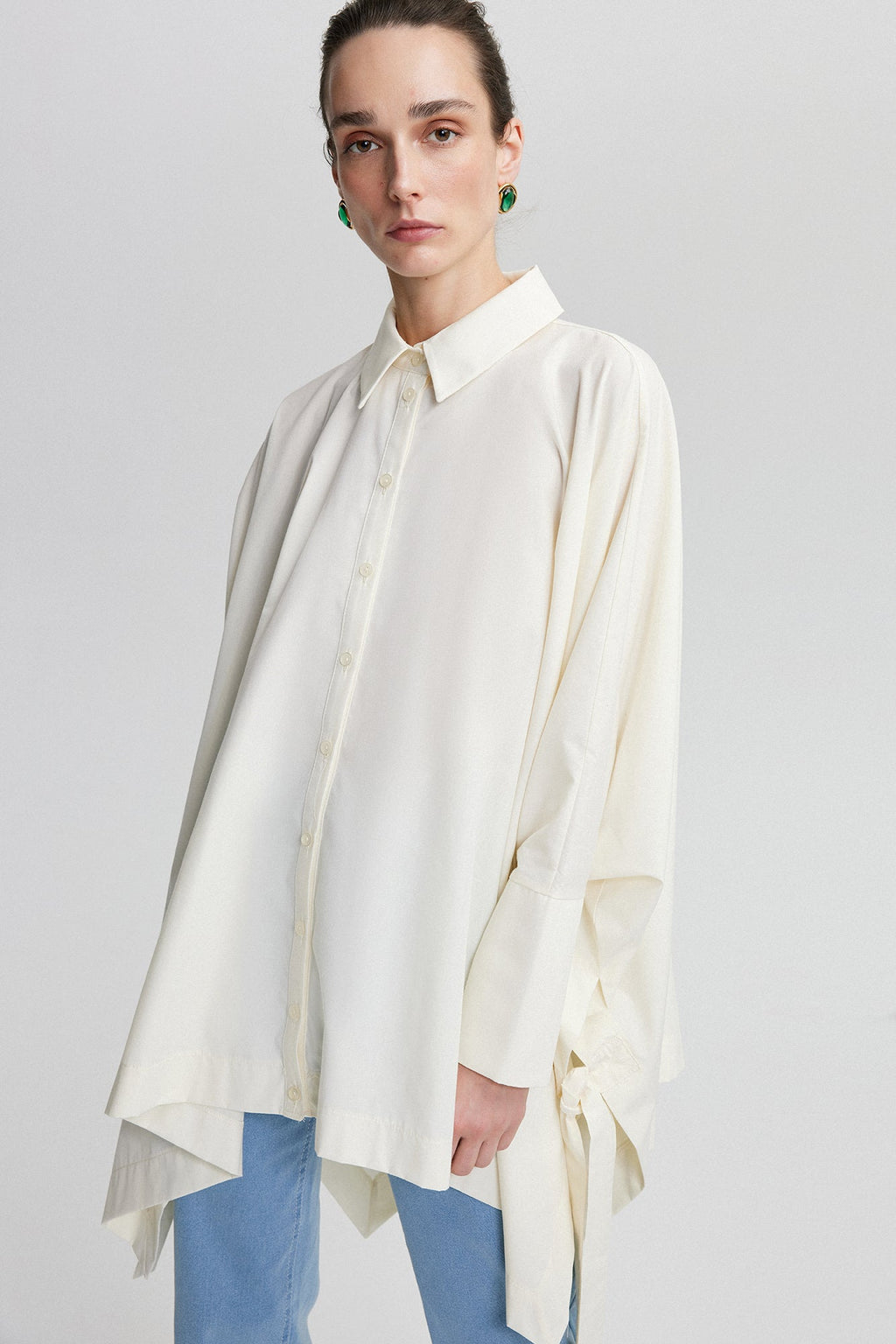 Ribbon Detailed Oversize Shirt
