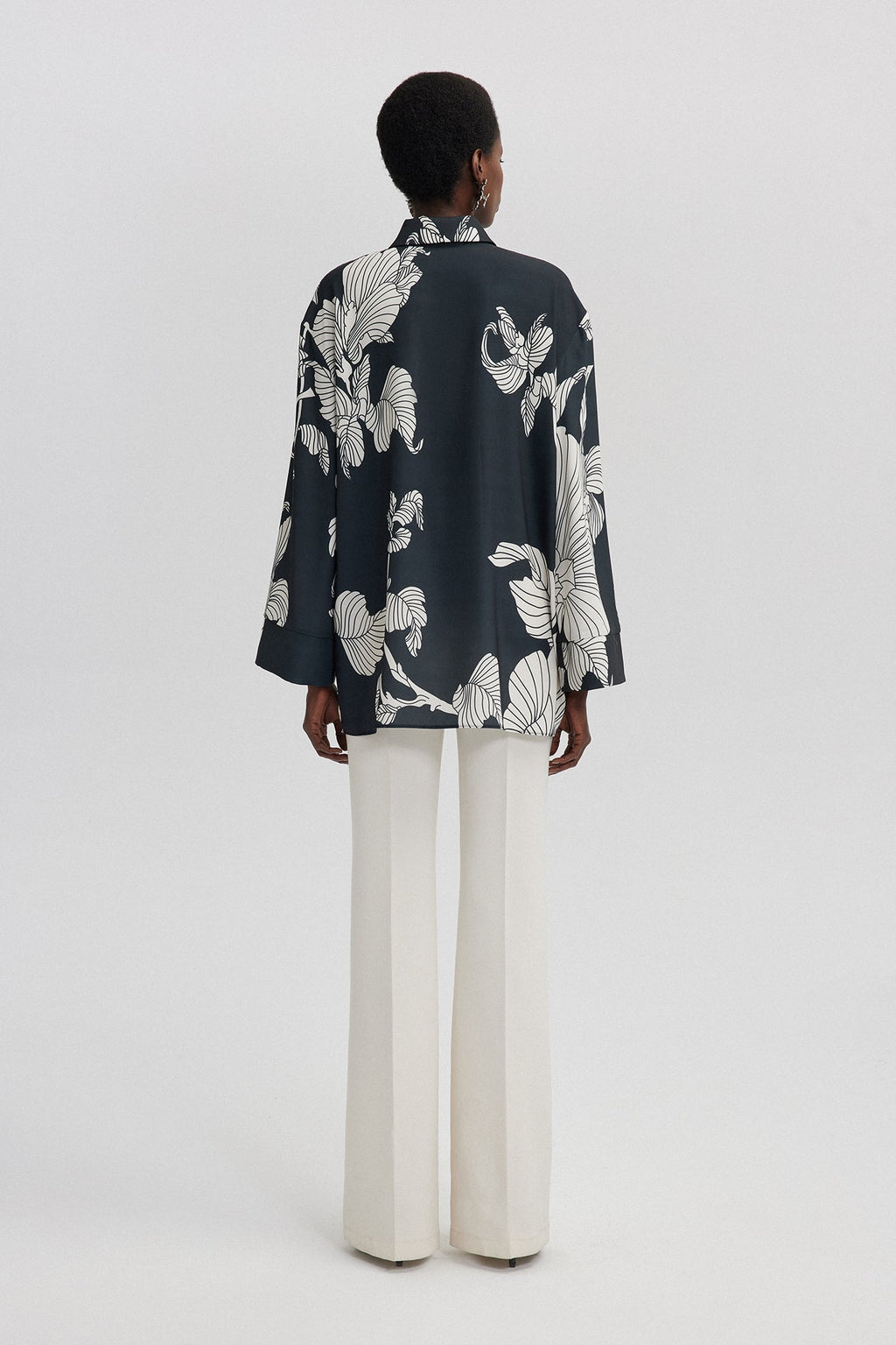 Patterned Satin Shirt