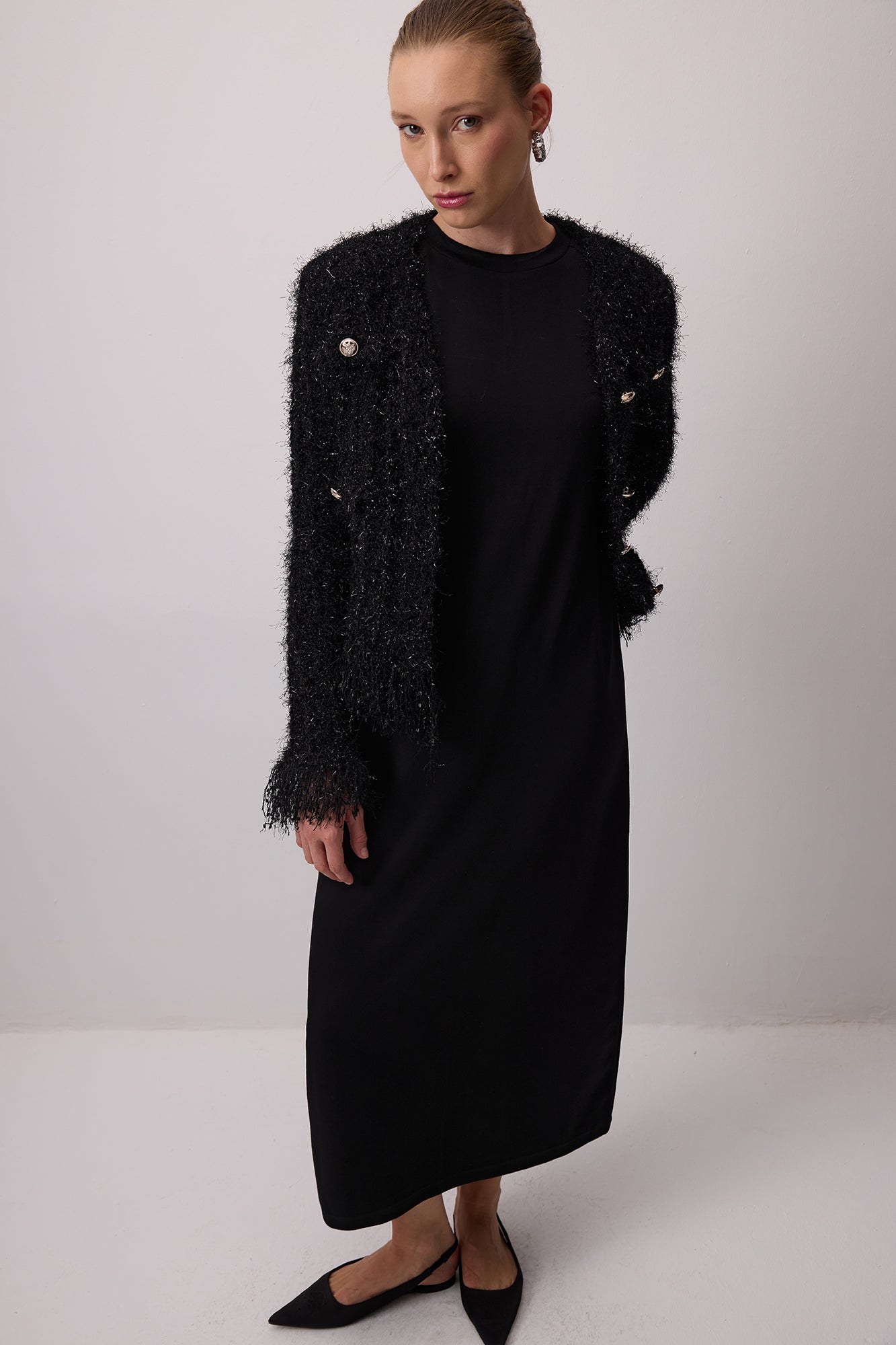 Crew Neck Padded Dress