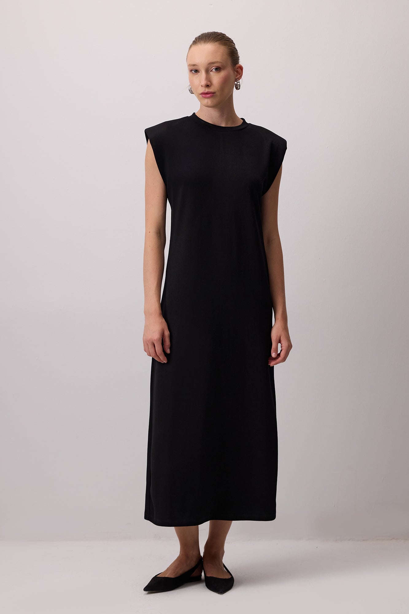 Crew Neck Padded Dress