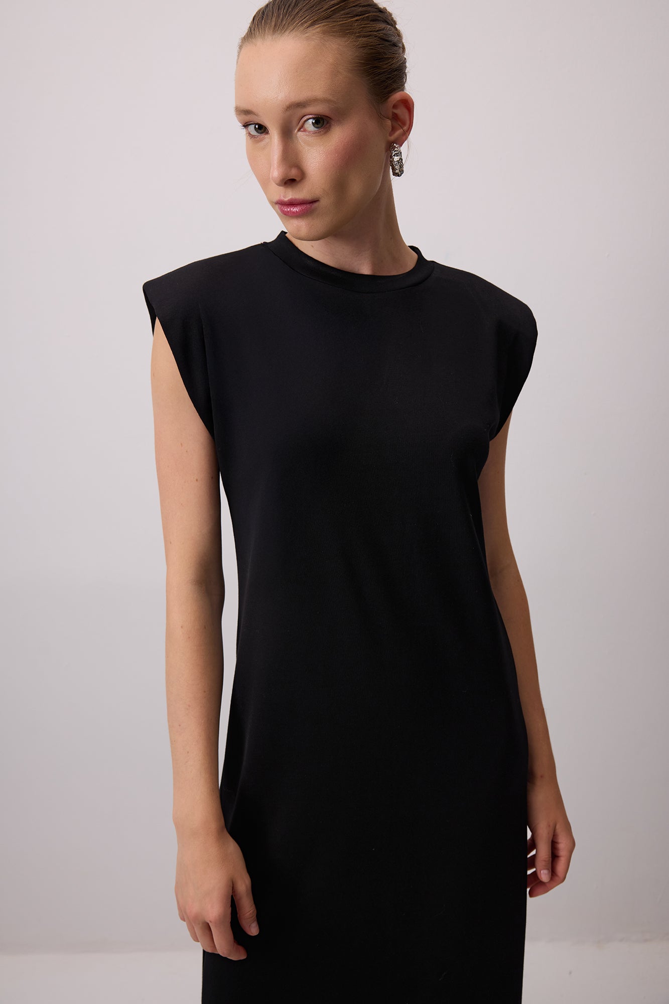 Crew Neck Padded Dress