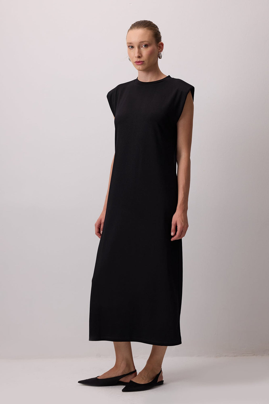 Crew Neck Padded Dress