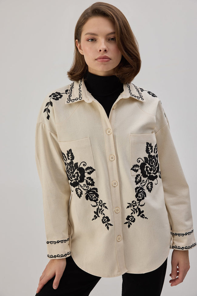 Embroidered Gabardine Shirt Hover Image