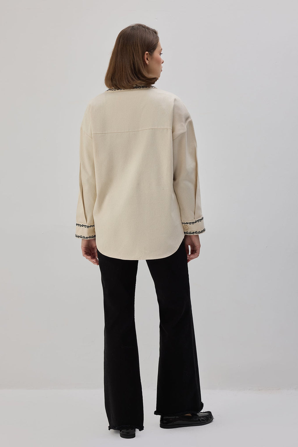Embroidered Gabardine Shirt