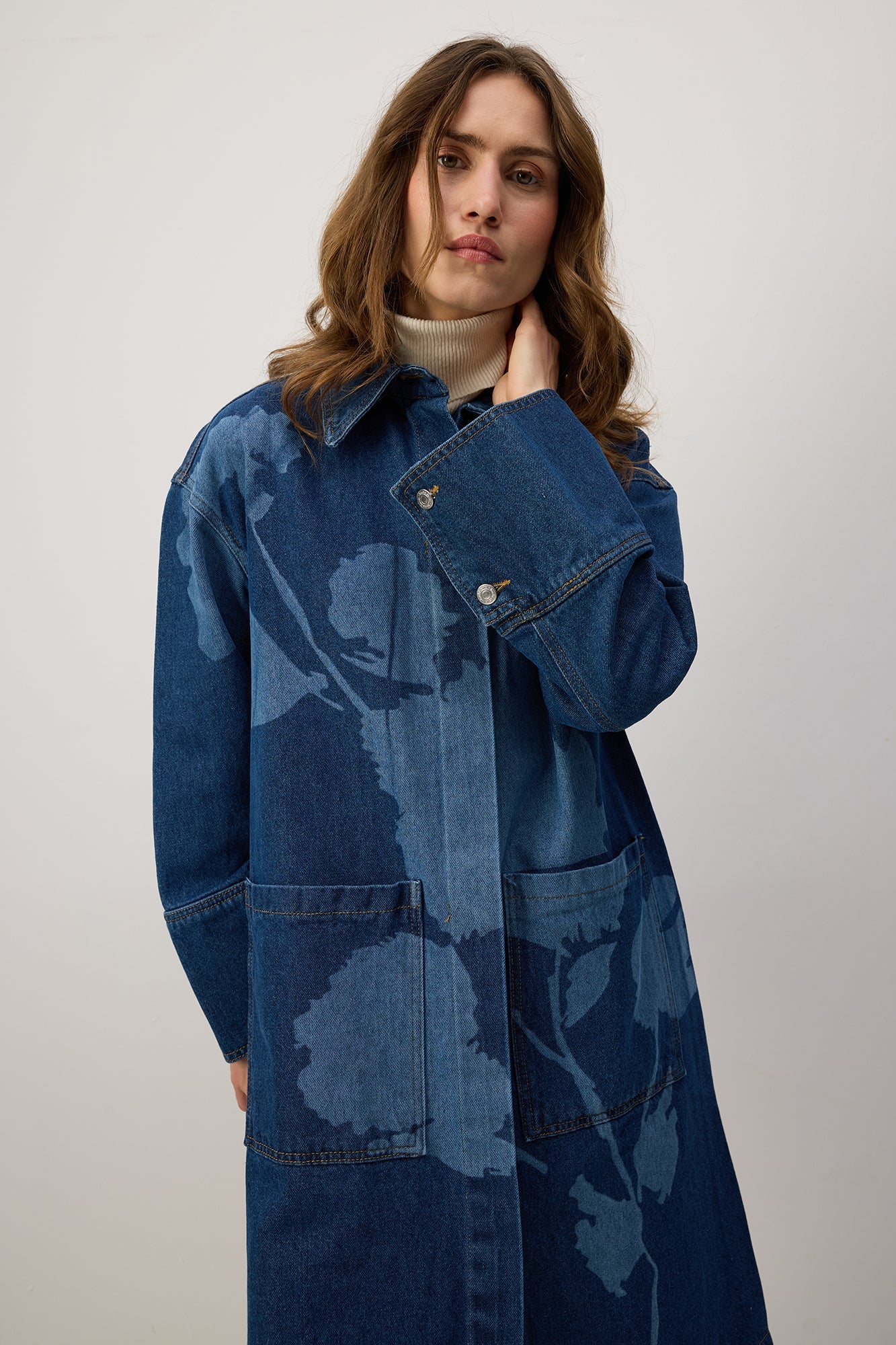 Floral Patterned Denim Jacket