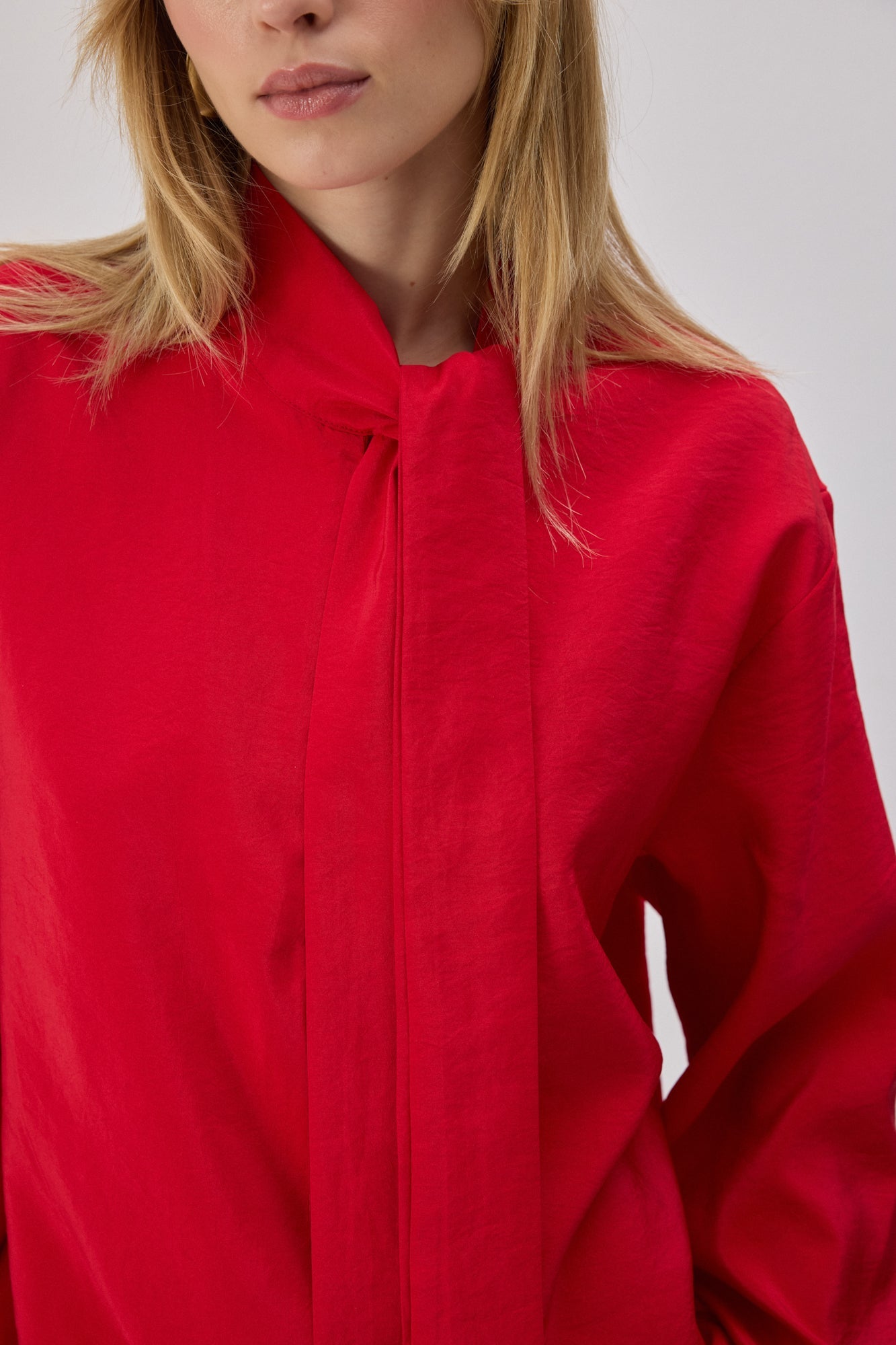 Cupra Tunic With Tying Collar