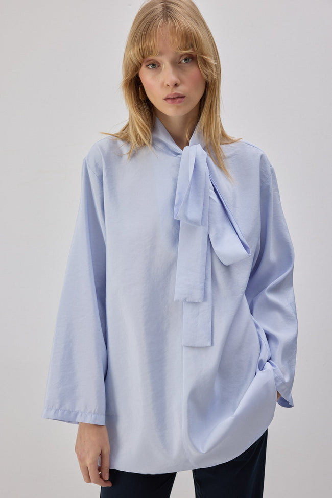 Cupra Tunic With Tying Collar Main Image