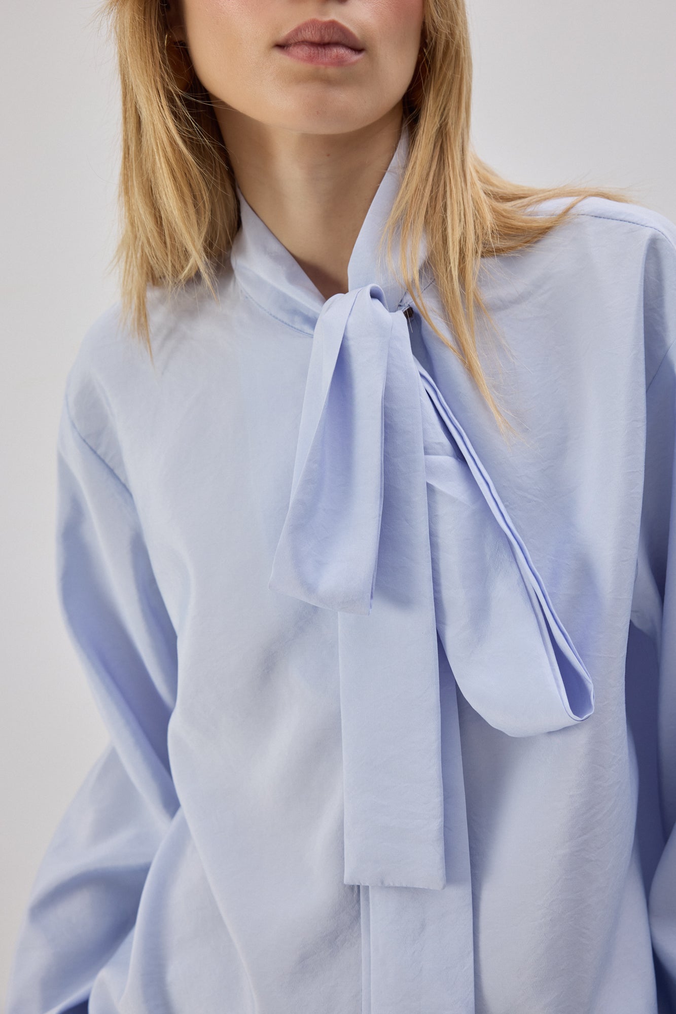 Cupra Tunic With Tying Collar