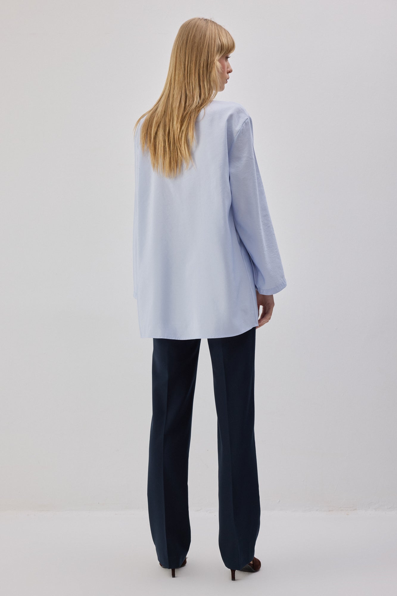 Cupra Tunic With Tying Collar