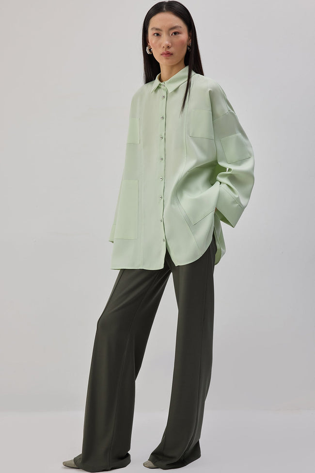 Oversize Satin Shirt Main Image