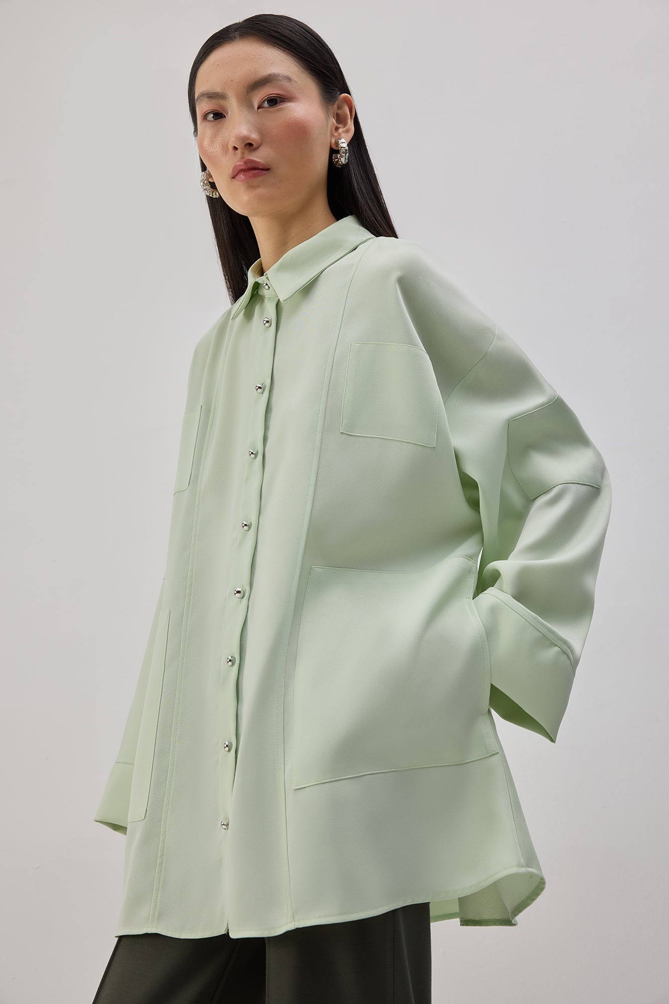 Oversize Satin Shirt