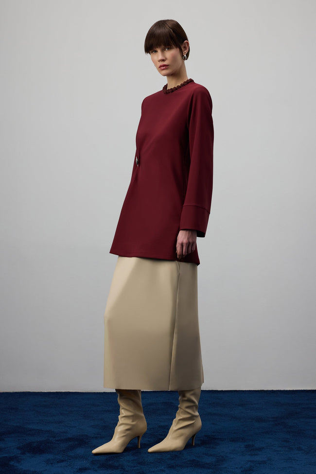 Draped Blouse With Metal Accessory Main Image