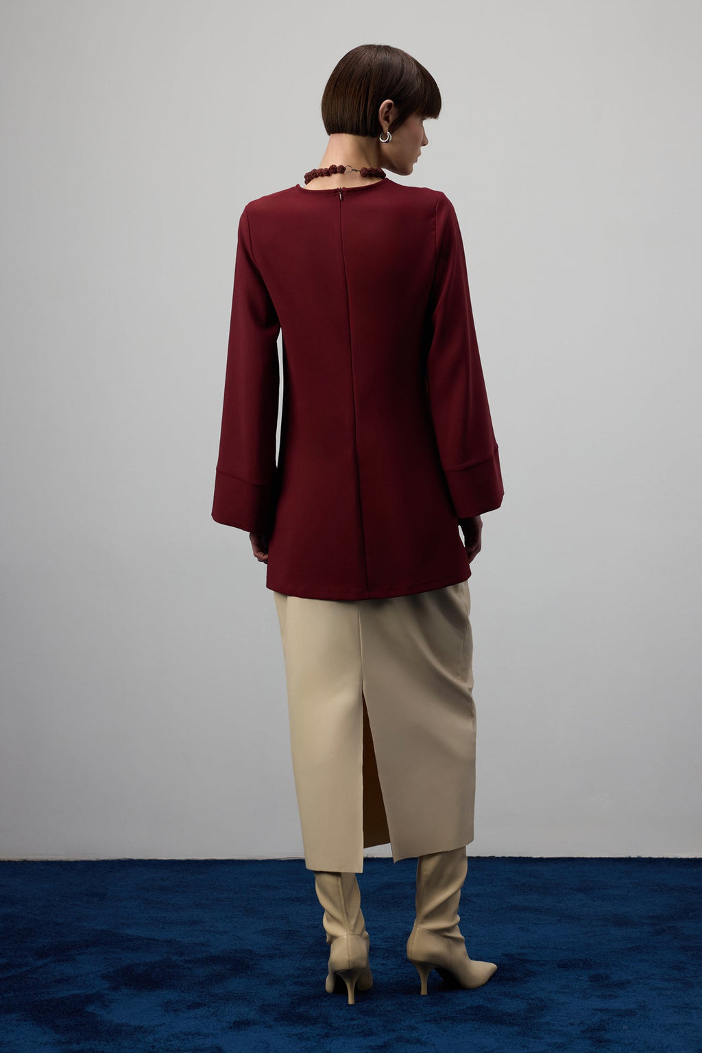 Draped Blouse With Metal Accessory