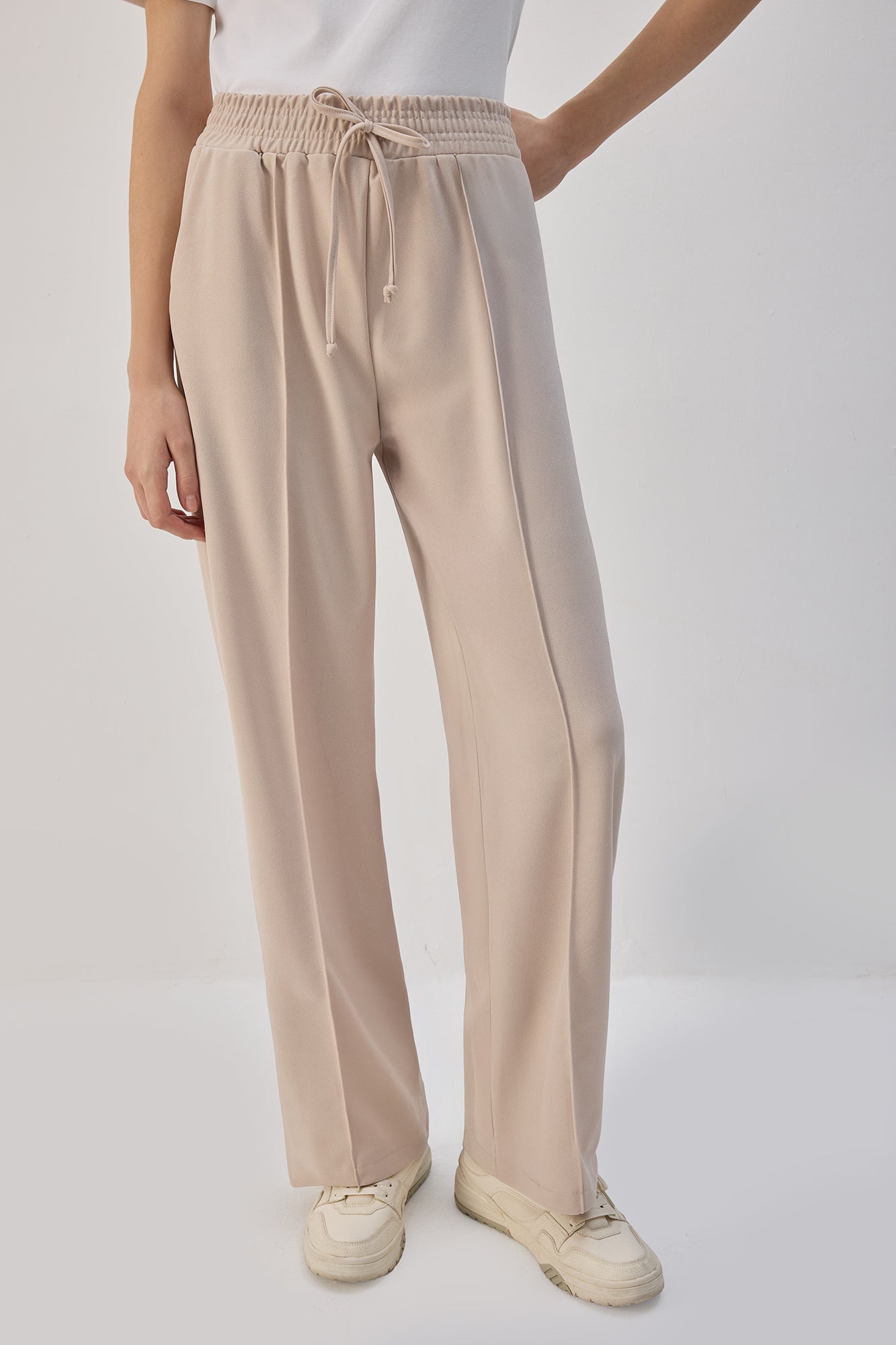 Beli Lastikli Nervürlü Pantolon