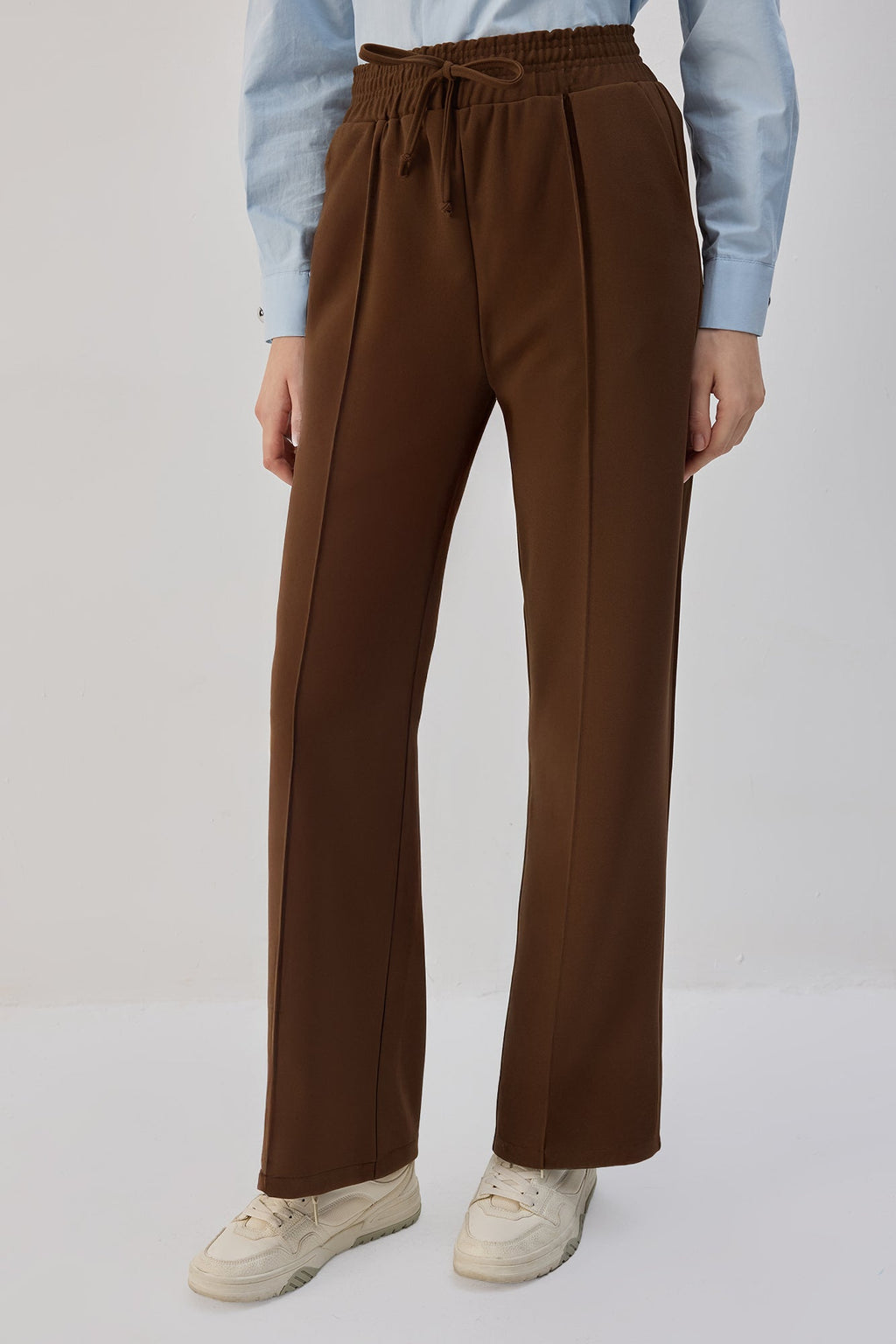 Beli Lastikli Nervürlü Pantolon