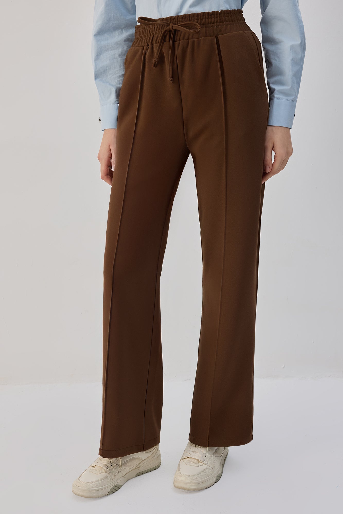 Beli Lastikli Nervürlü Pantolon