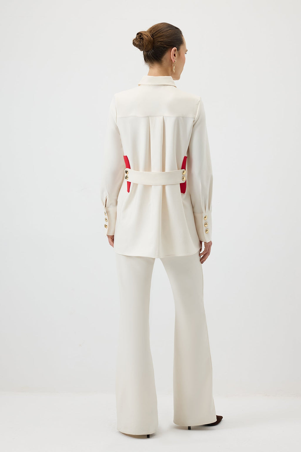 Wide Cuff Crepe Shirt