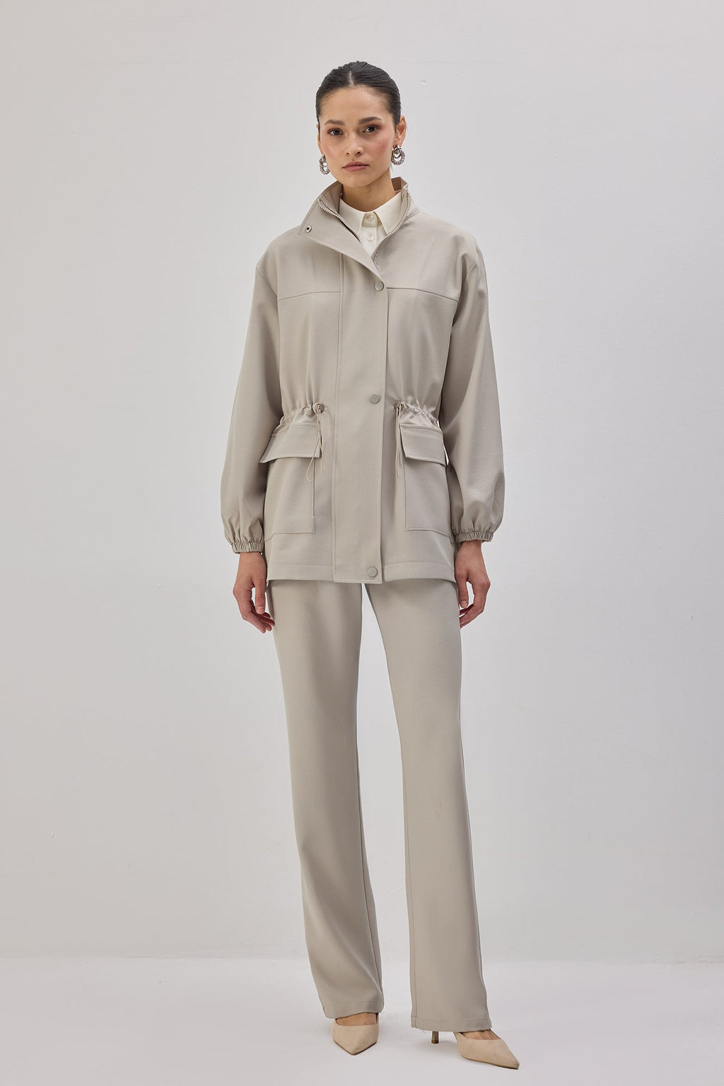 Stand Collar Zippered Jacket