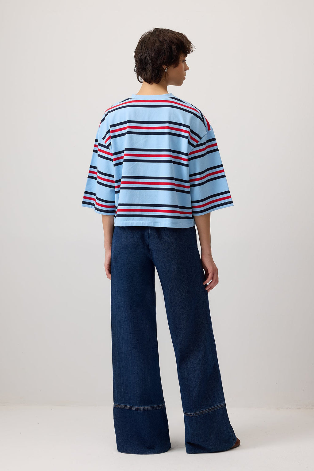 Wide Leg Denim Trousers