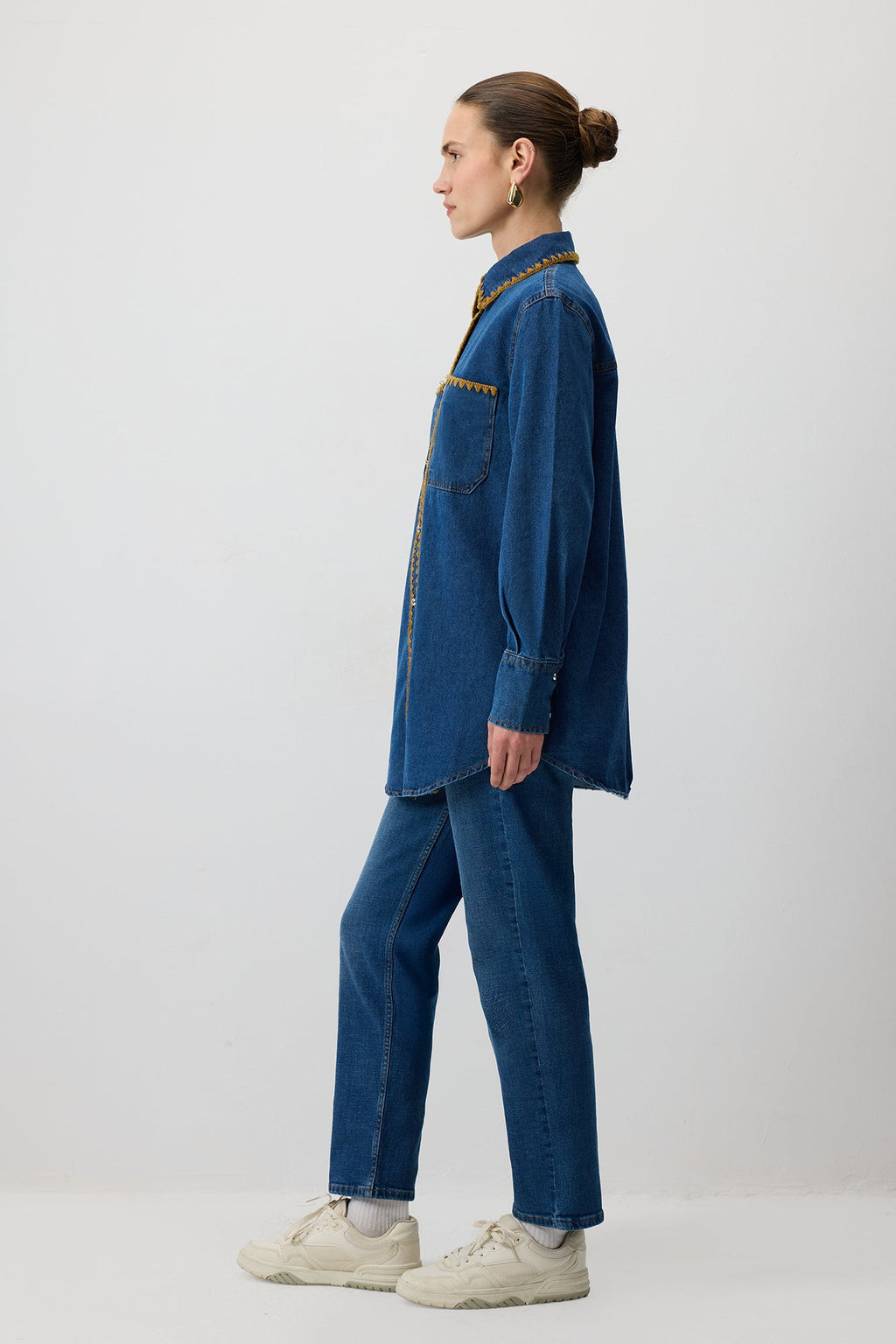 Embroidered Denim Shirt