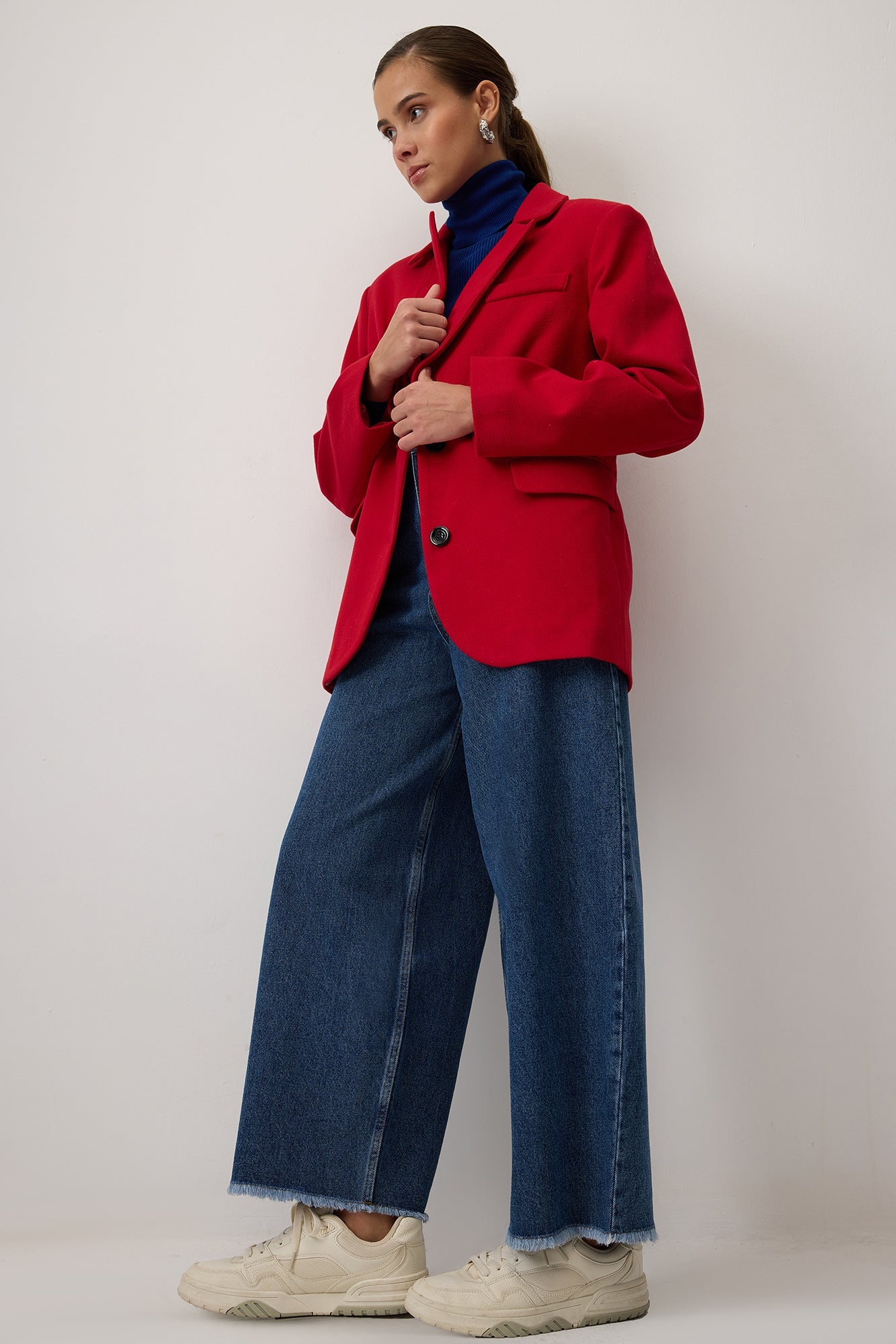 Cut-Legged Denim Trousers