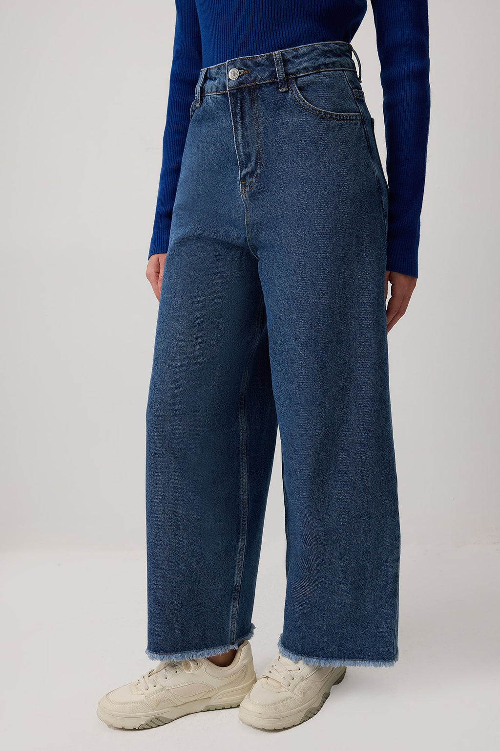 Cut-Legged Denim Trousers