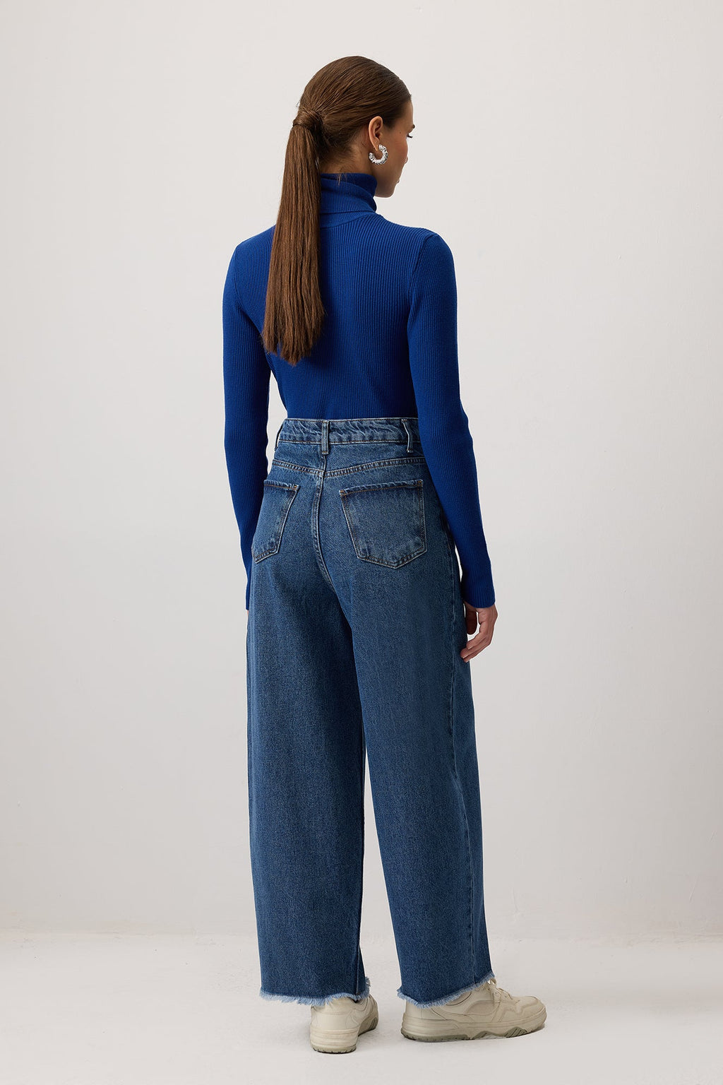 Cut-Legged Denim Trousers