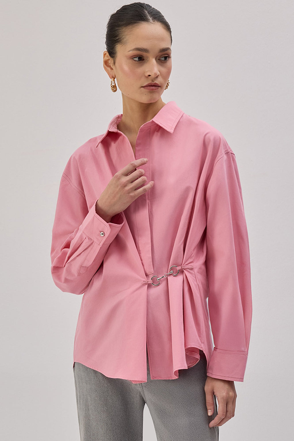 Poplin Shirt With Metal Accessories