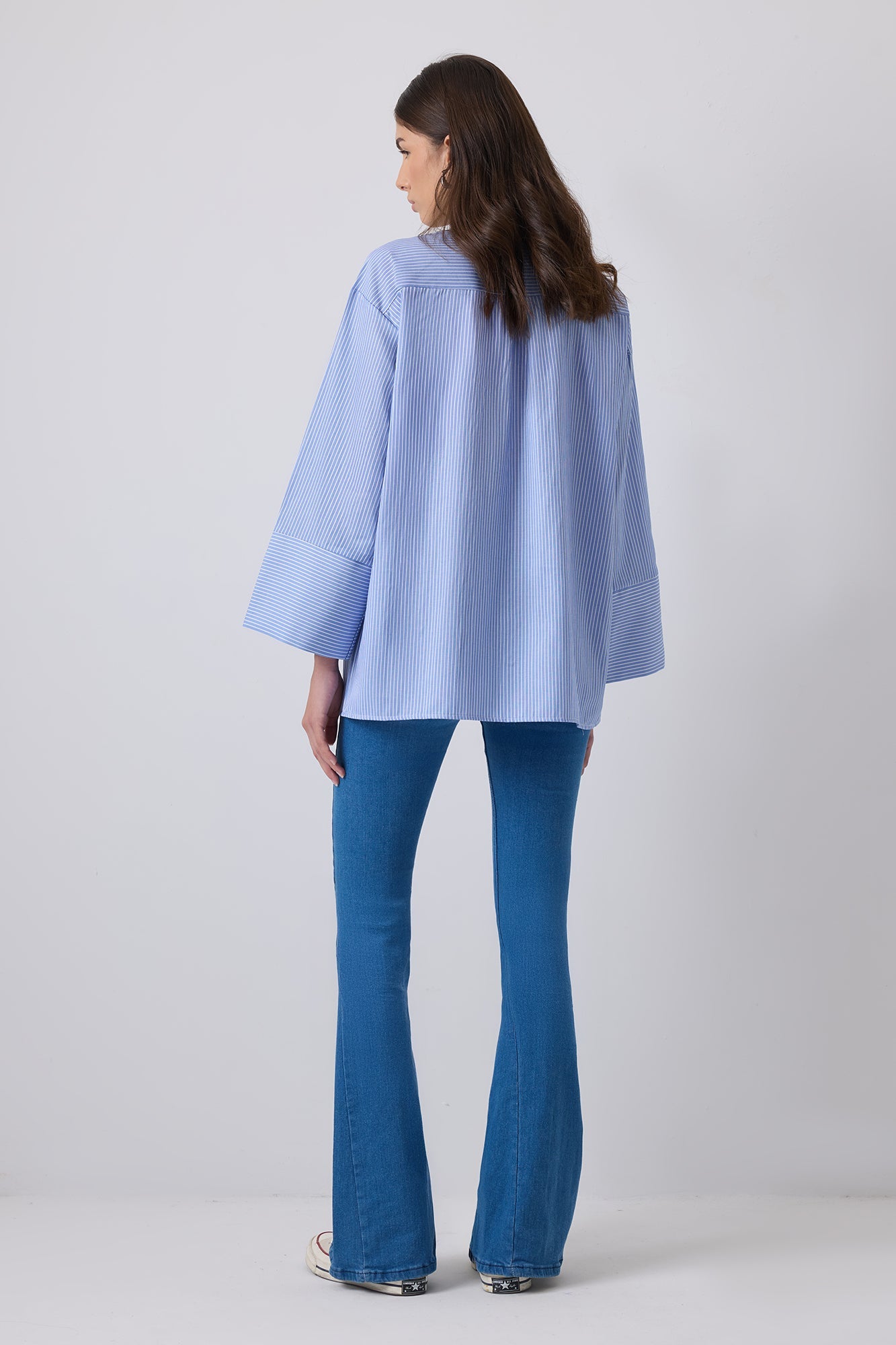 100% Cotton Striped Shirt With Bow Details