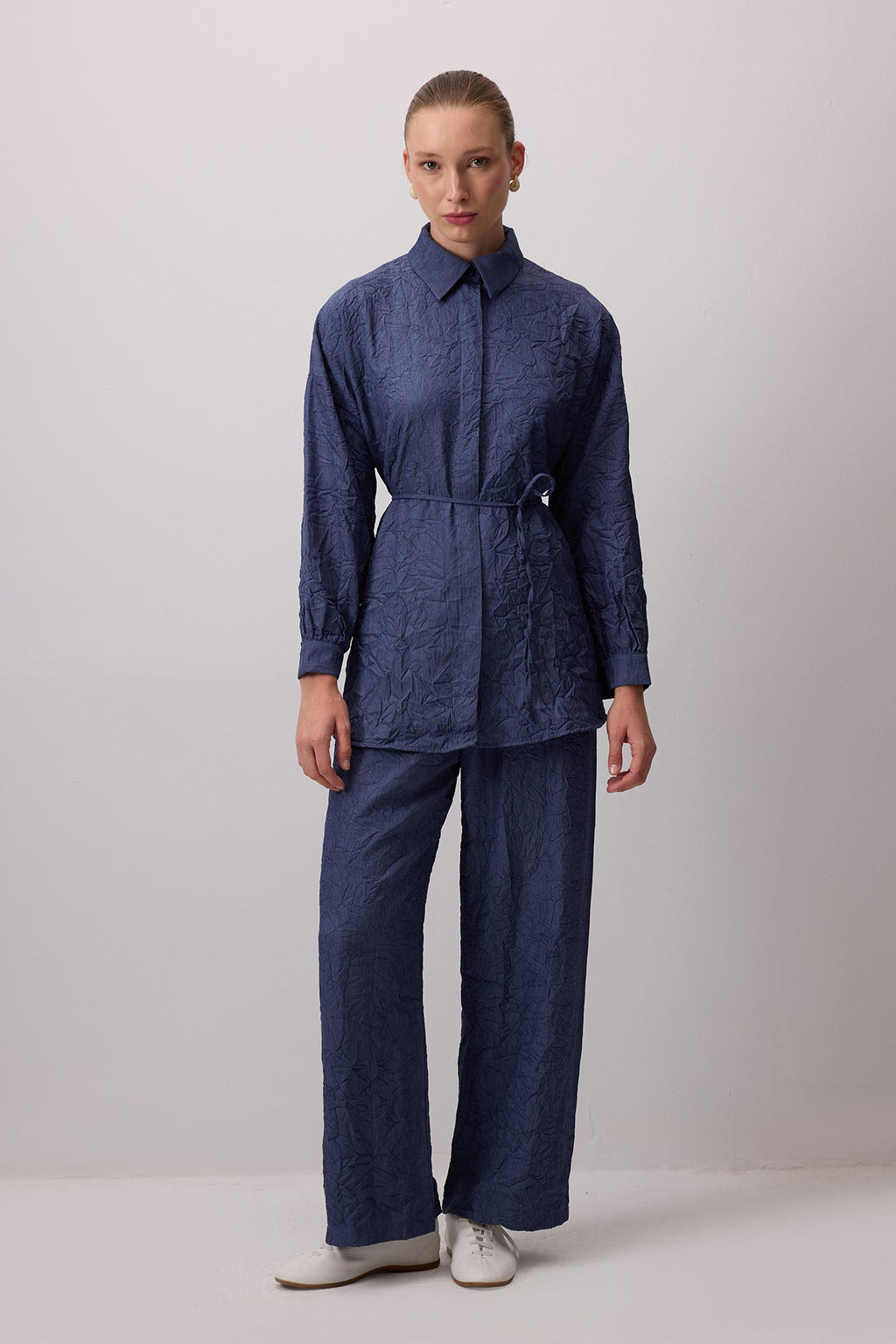 Crushed Shirt Trouser Set