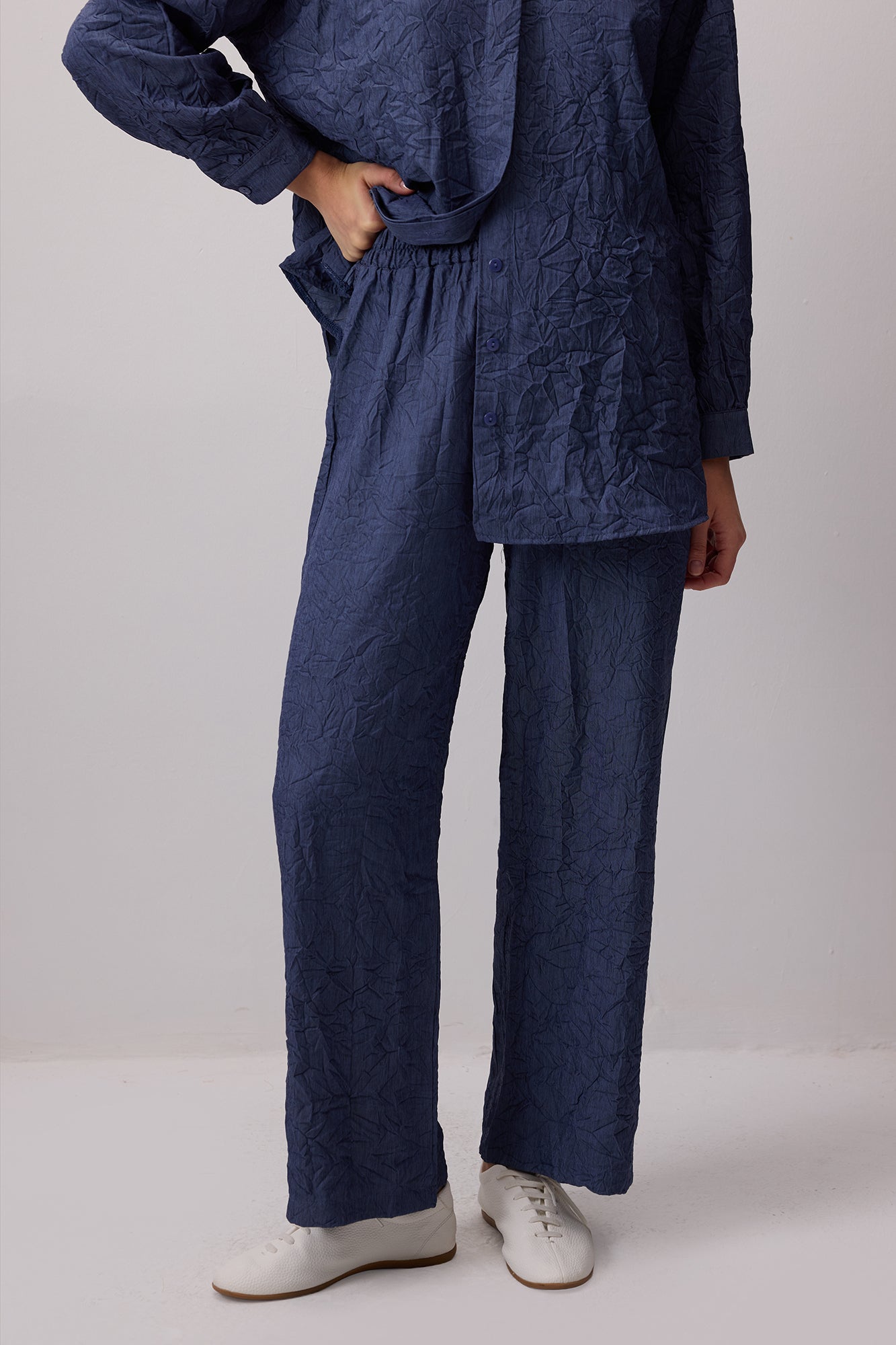 Crushed Shirt Trouser Set