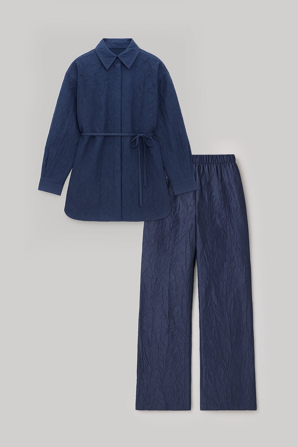 Crushed Shirt Trouser Set