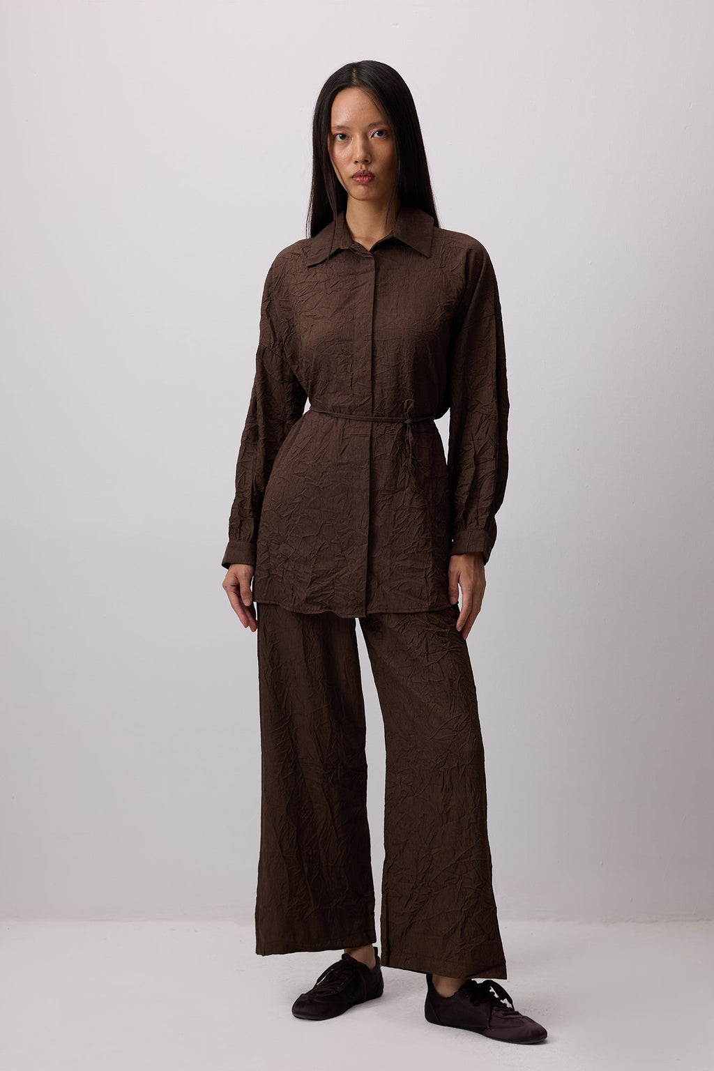 Crushed Shirt Trouser Set