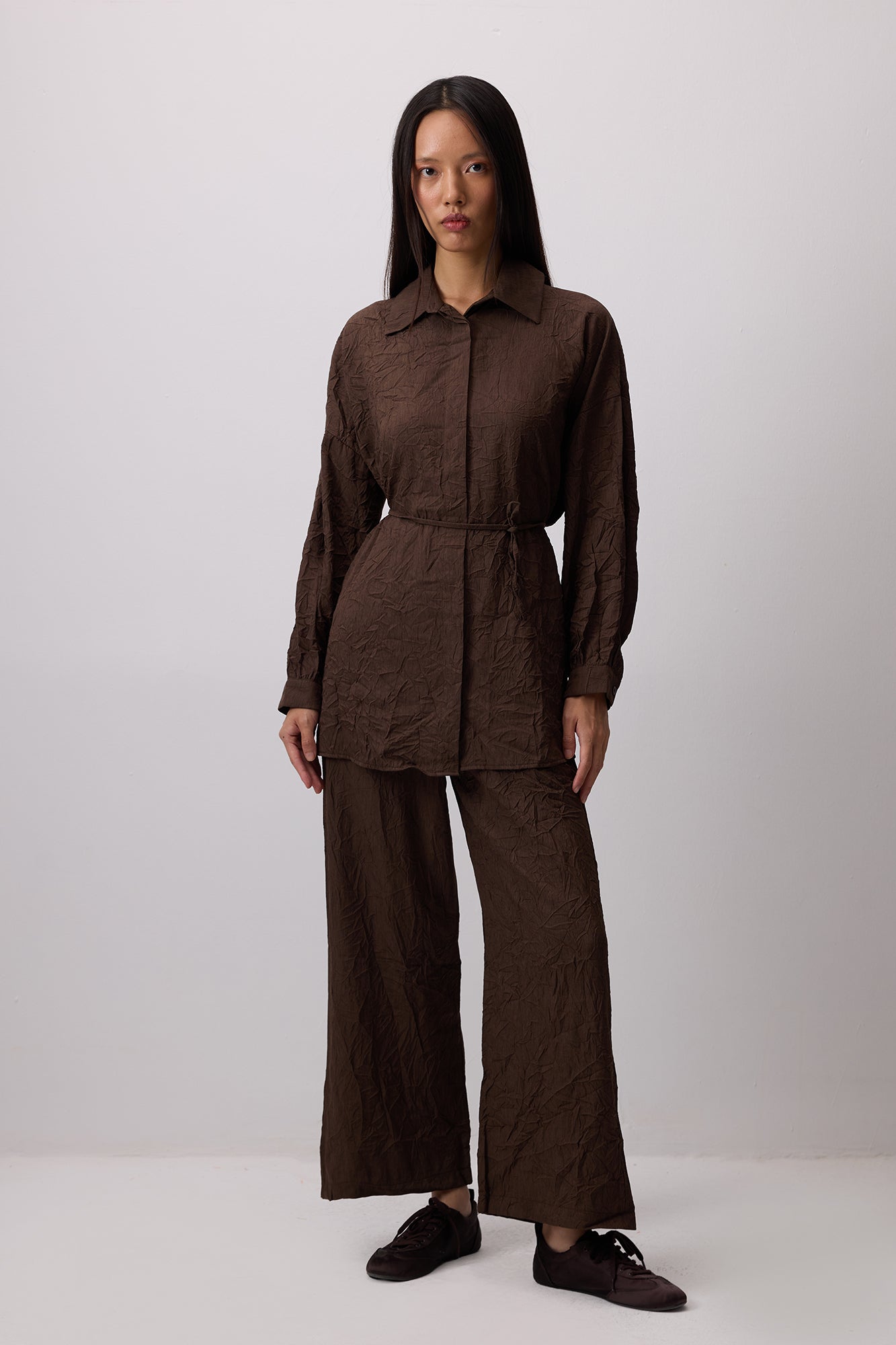 Crushed Shirt Trouser Set