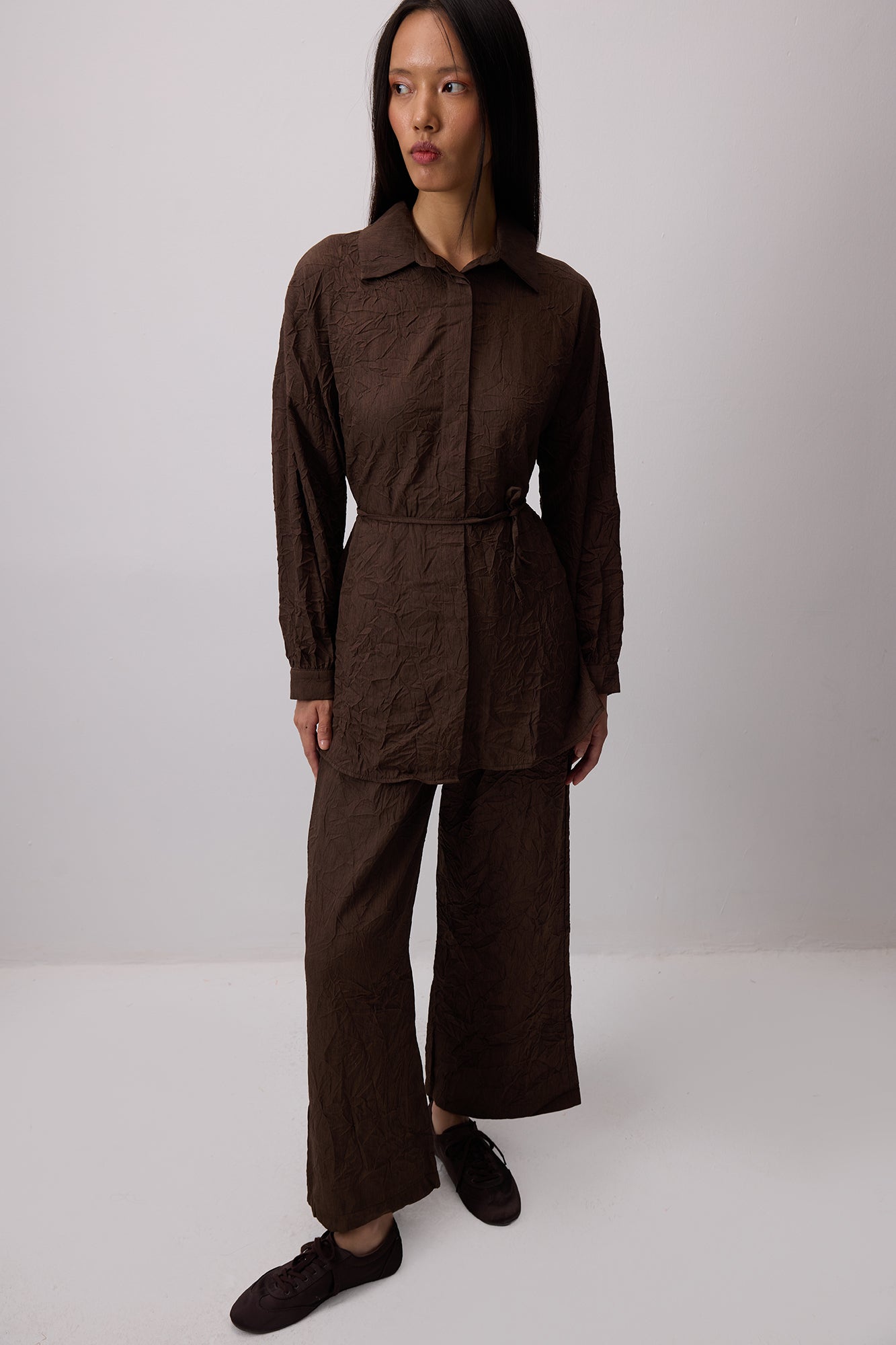 Crushed Shirt Trouser Set