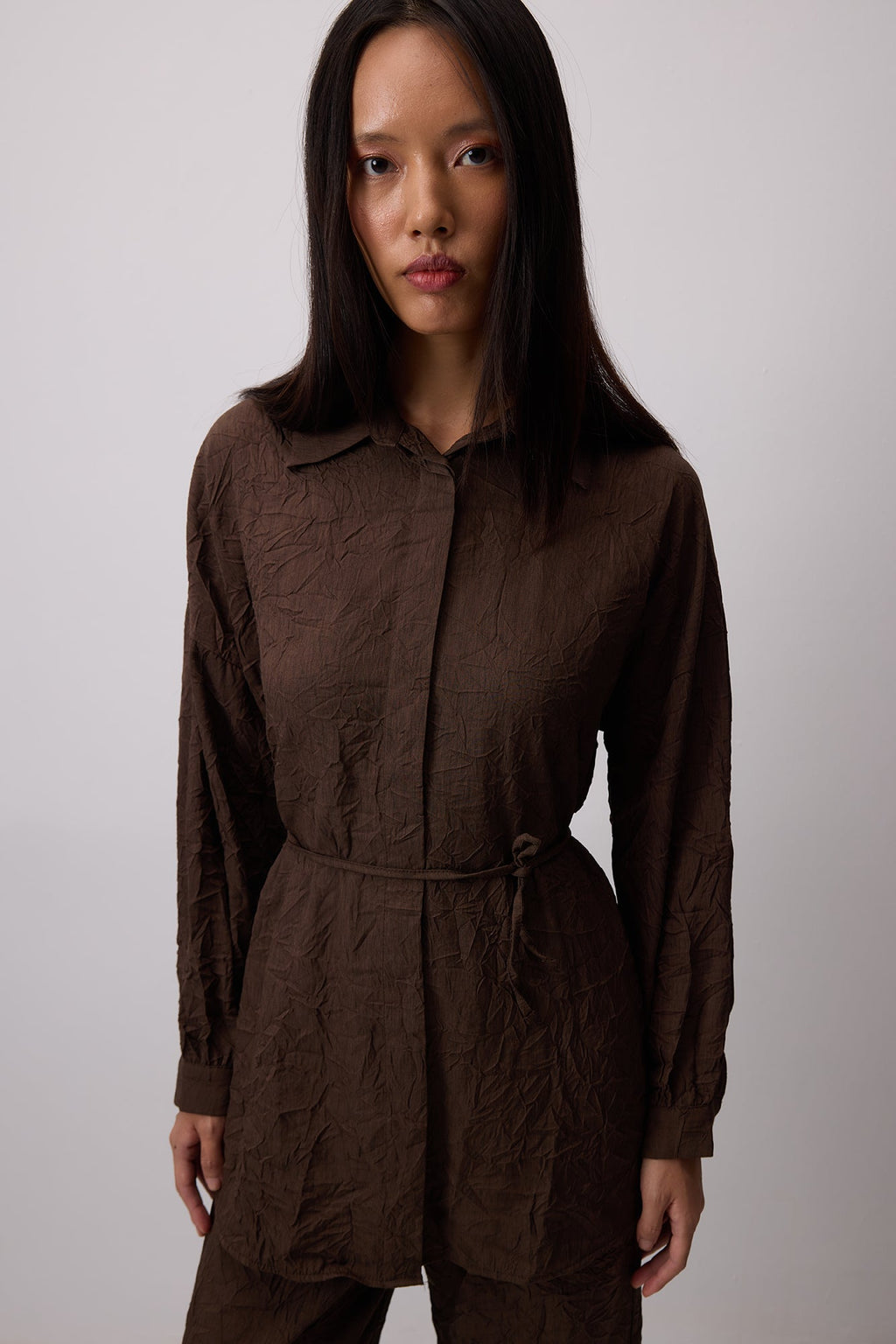 Crushed Shirt Trouser Set