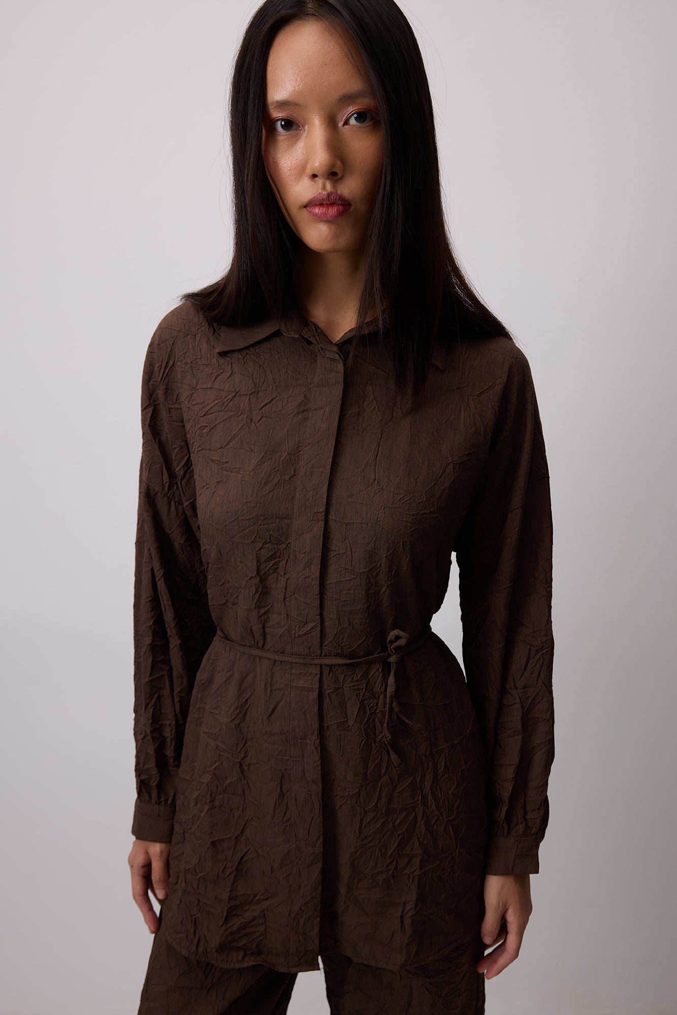 Crushed Shirt Trouser Set