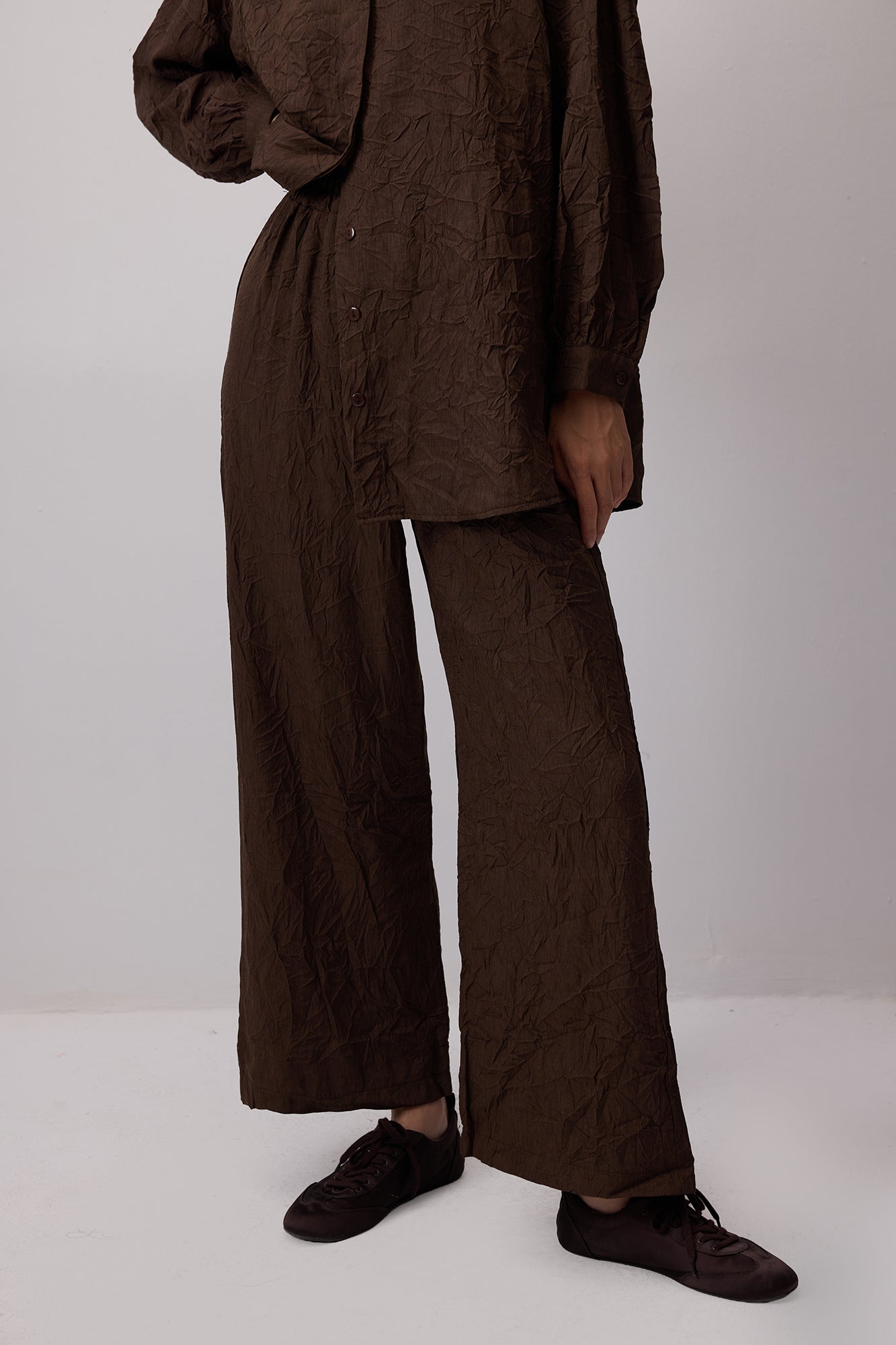 Crushed Shirt Trouser Set