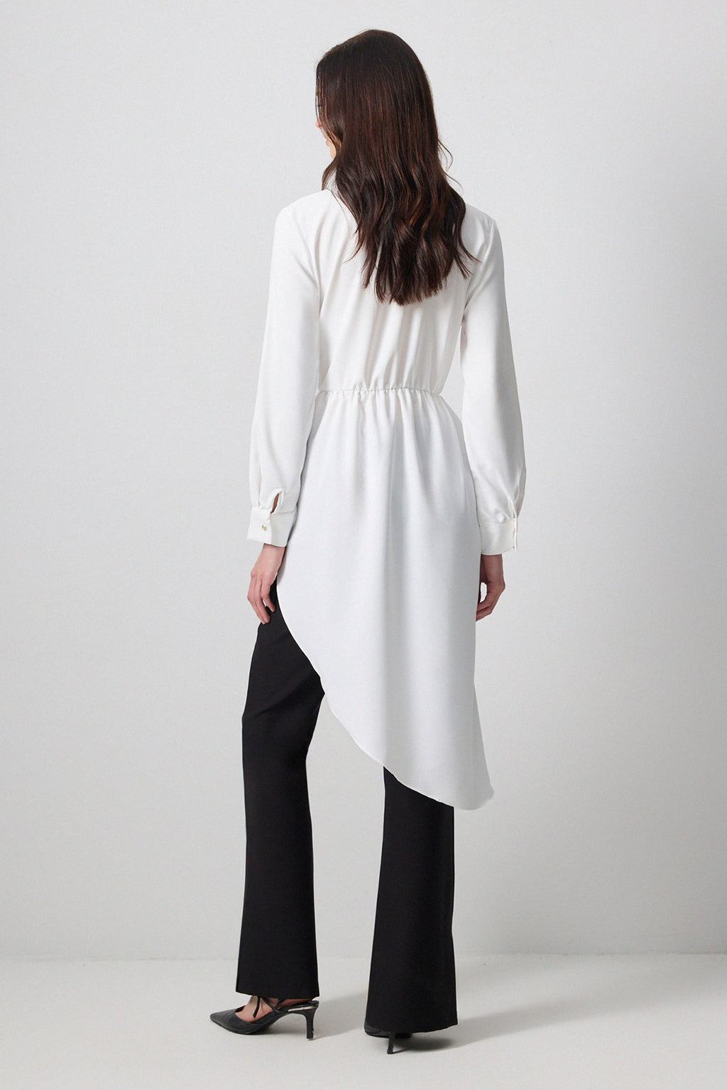 Asymetric Shirt Collar Tunic