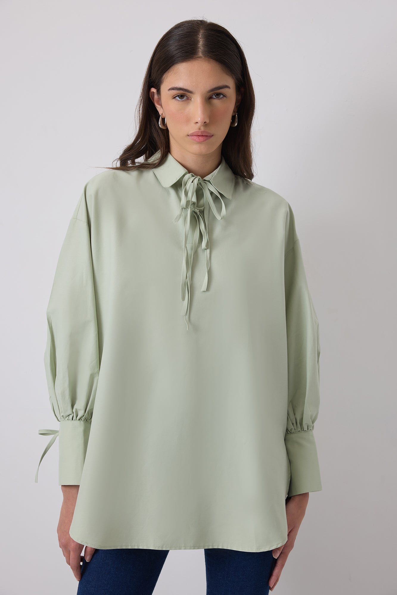 100% Cotton Binding Shirt Collar Tunic