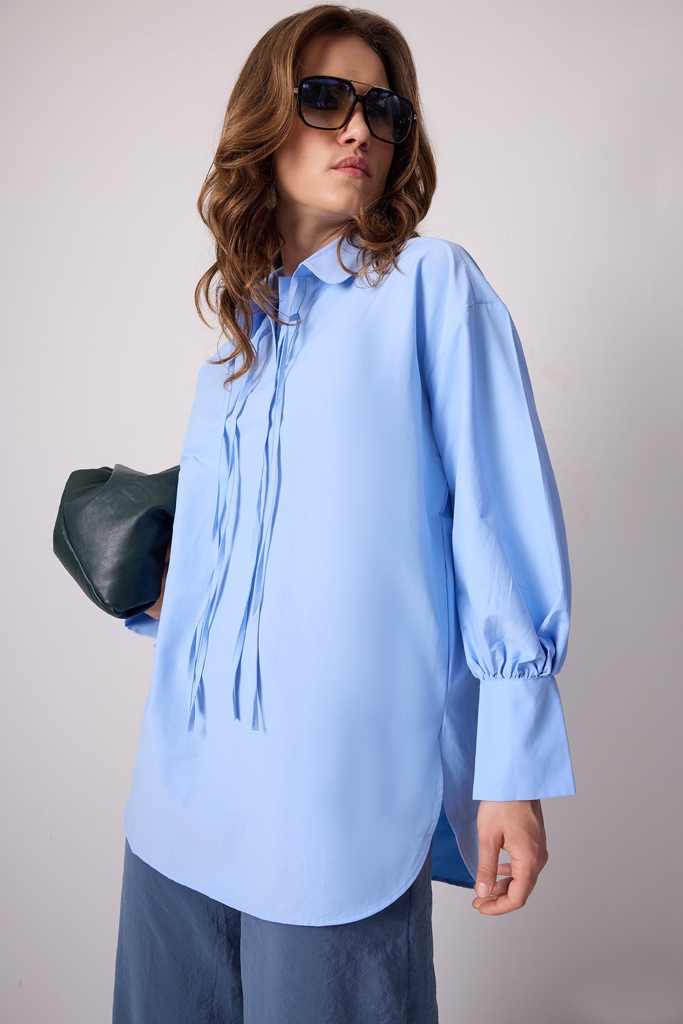 100% Cotton Binding Shirt Collar Tunic