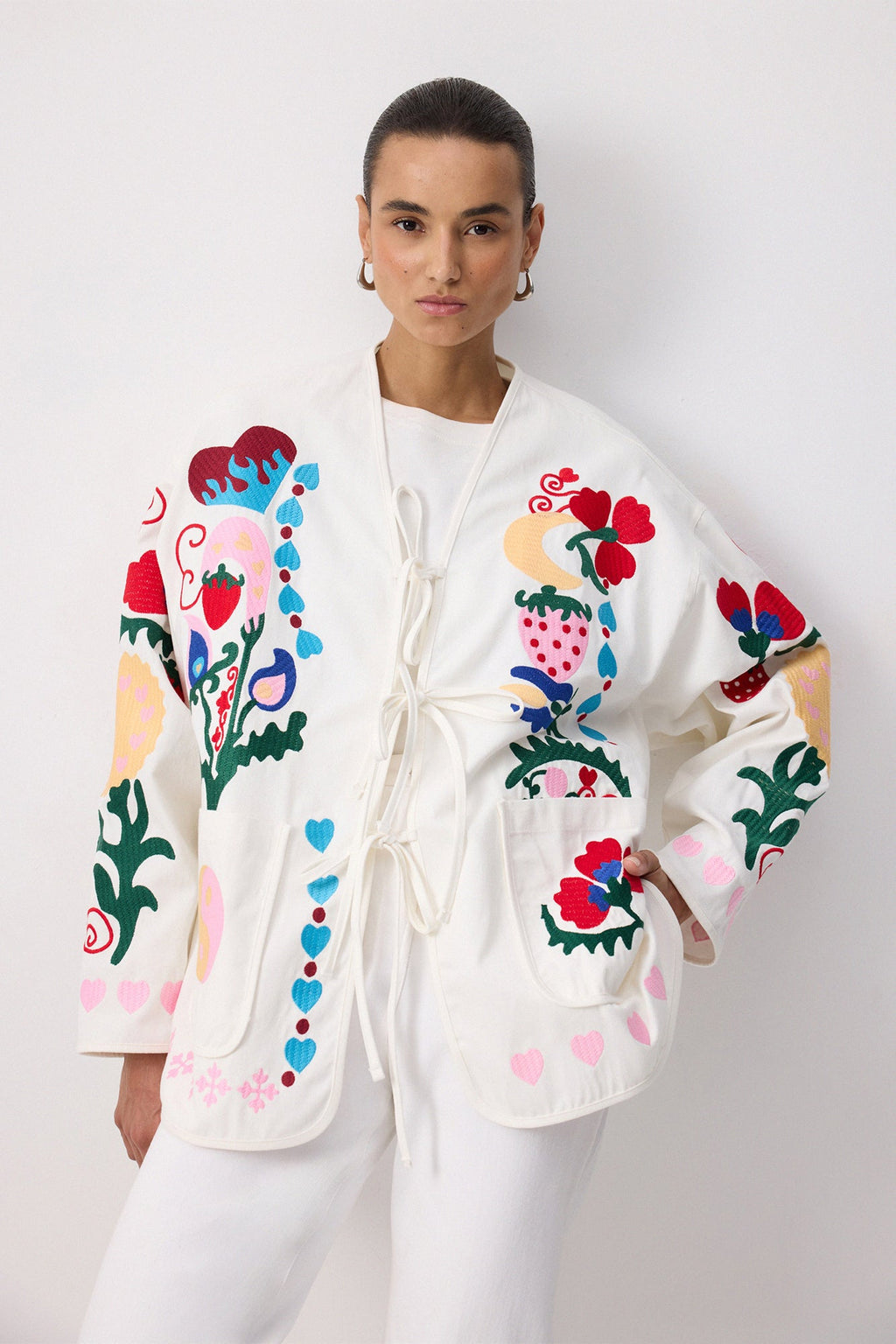 Embroidered Gabardine Jacket