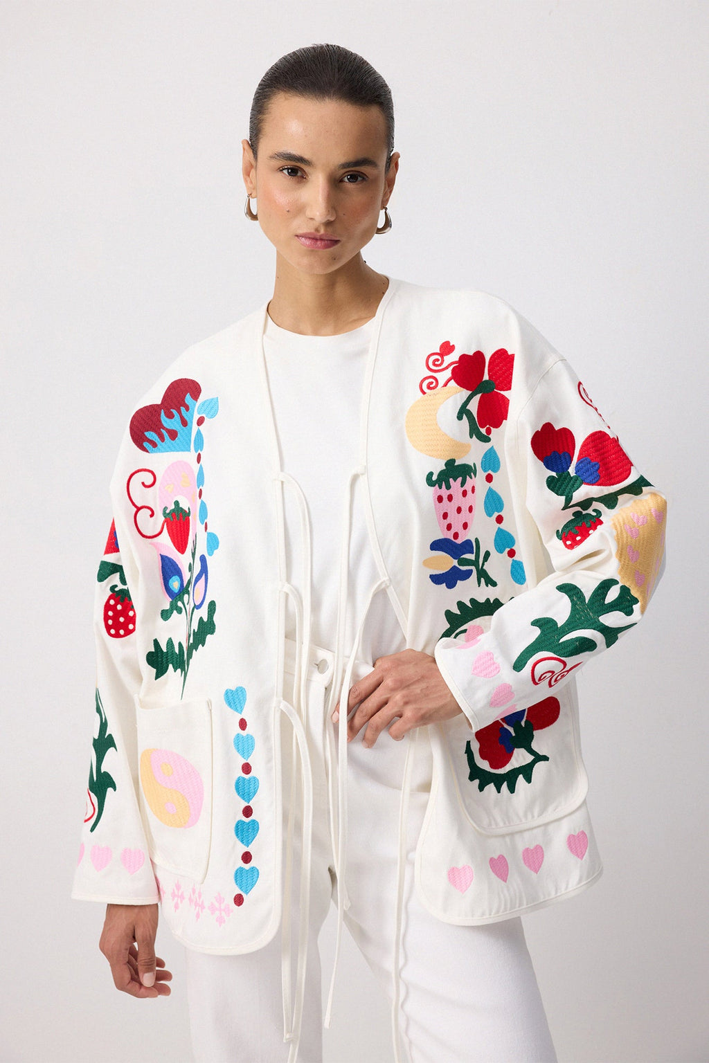 Embroidered Gabardine Jacket