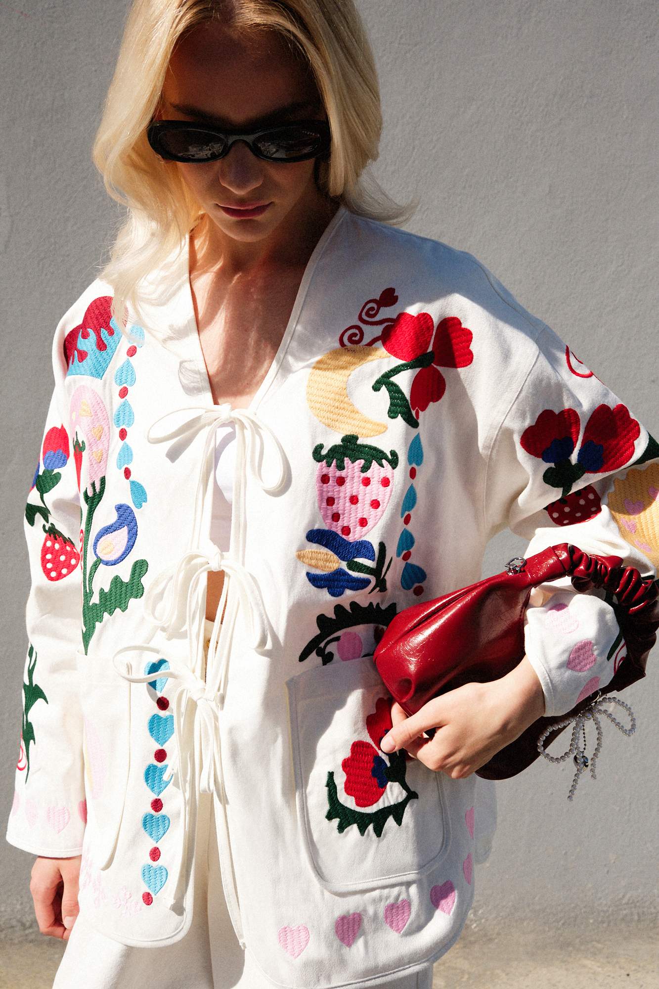 Embroidered Gabardine Jacket