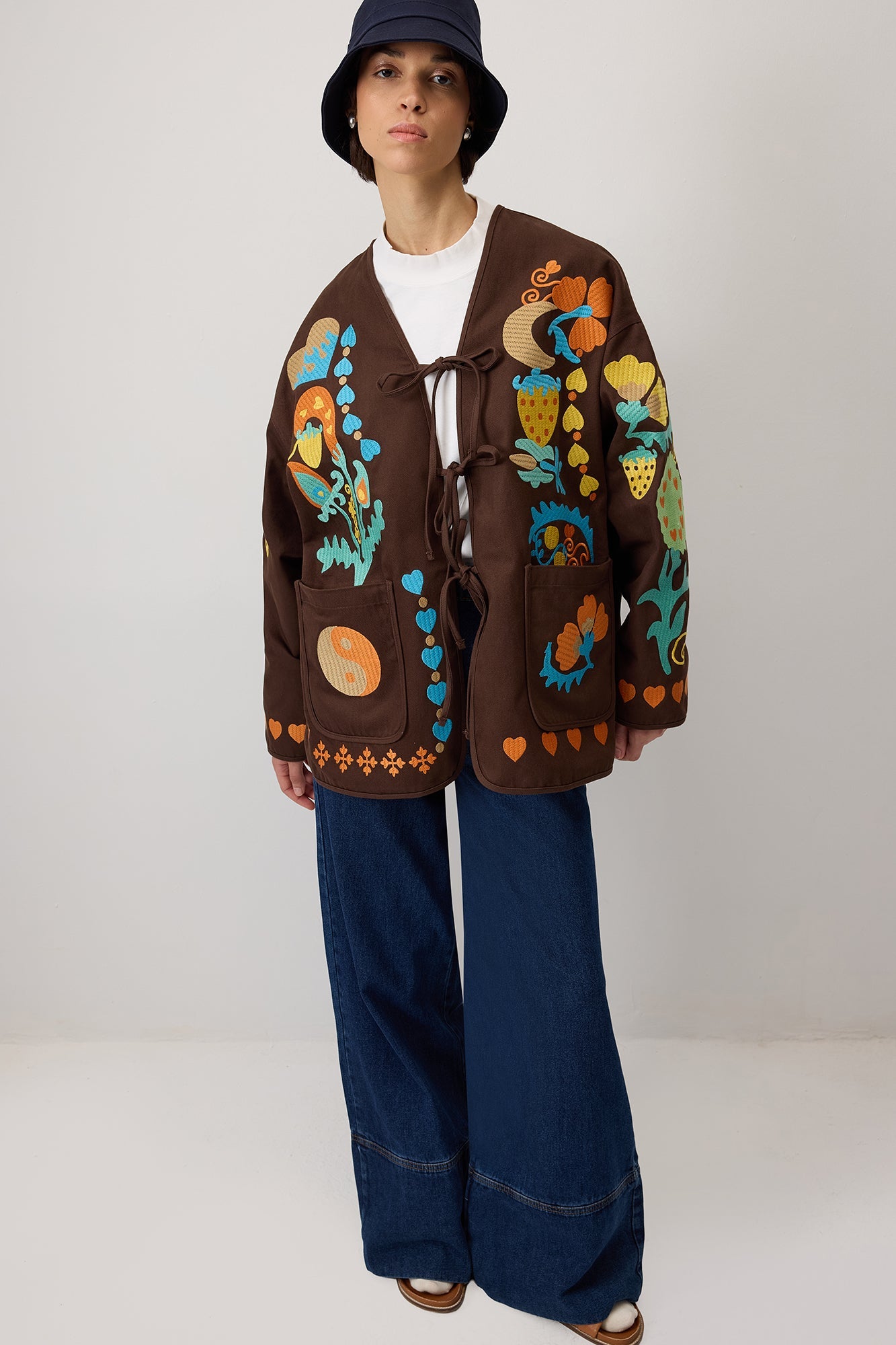 Embroidered Gabardine Jacket