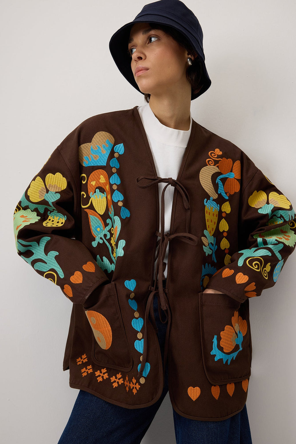 Embroidered Gabardine Jacket