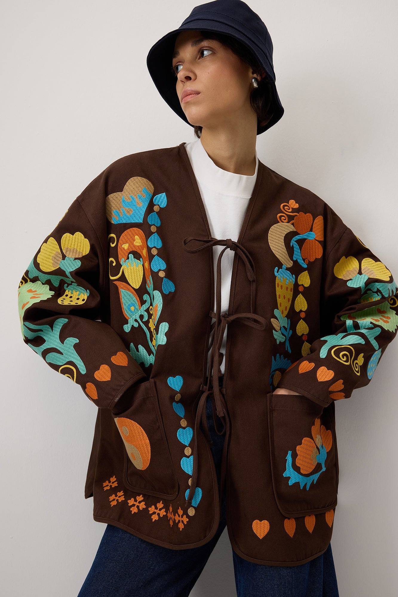 Embroidered Gabardine Jacket