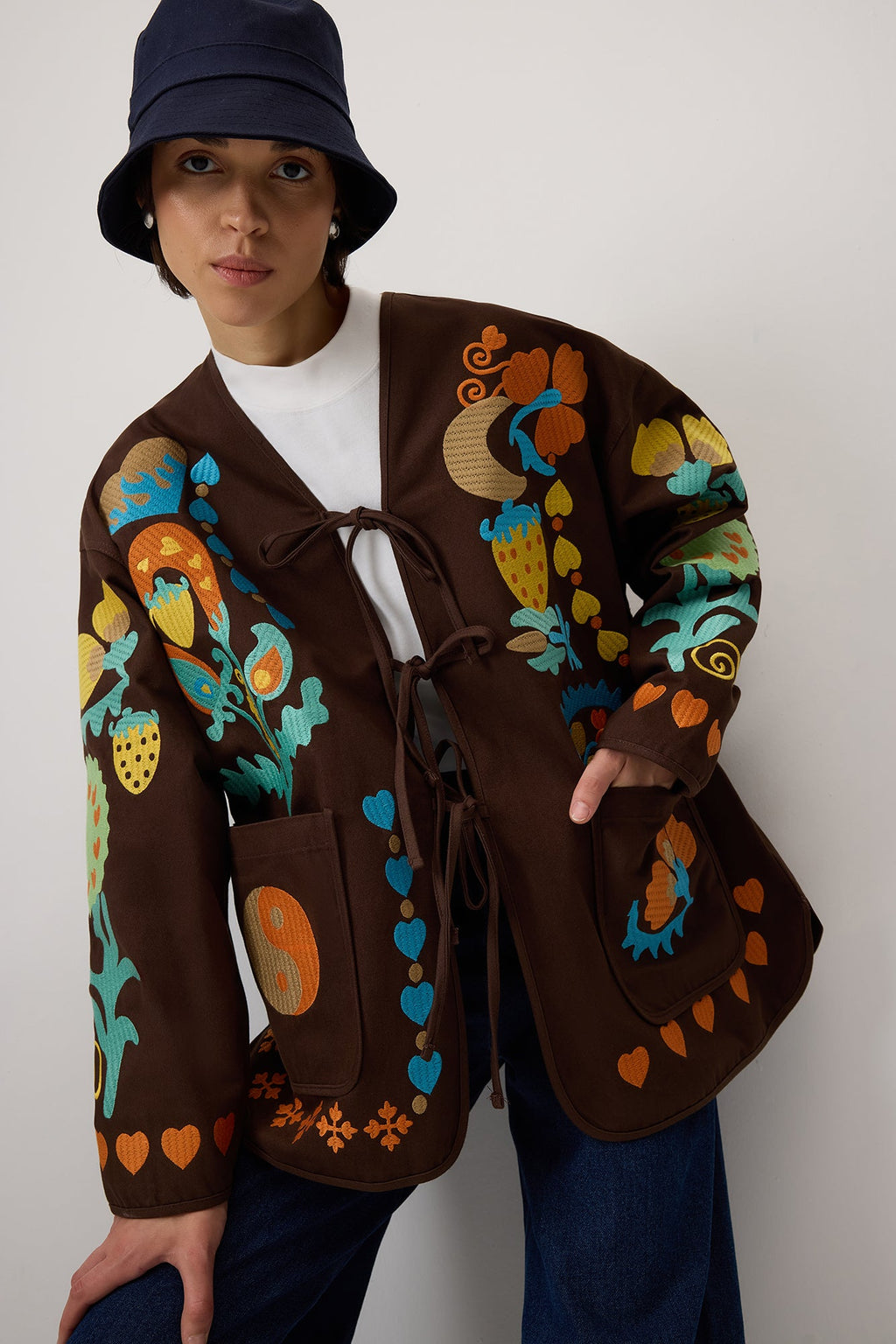 Embroidered Gabardine Jacket