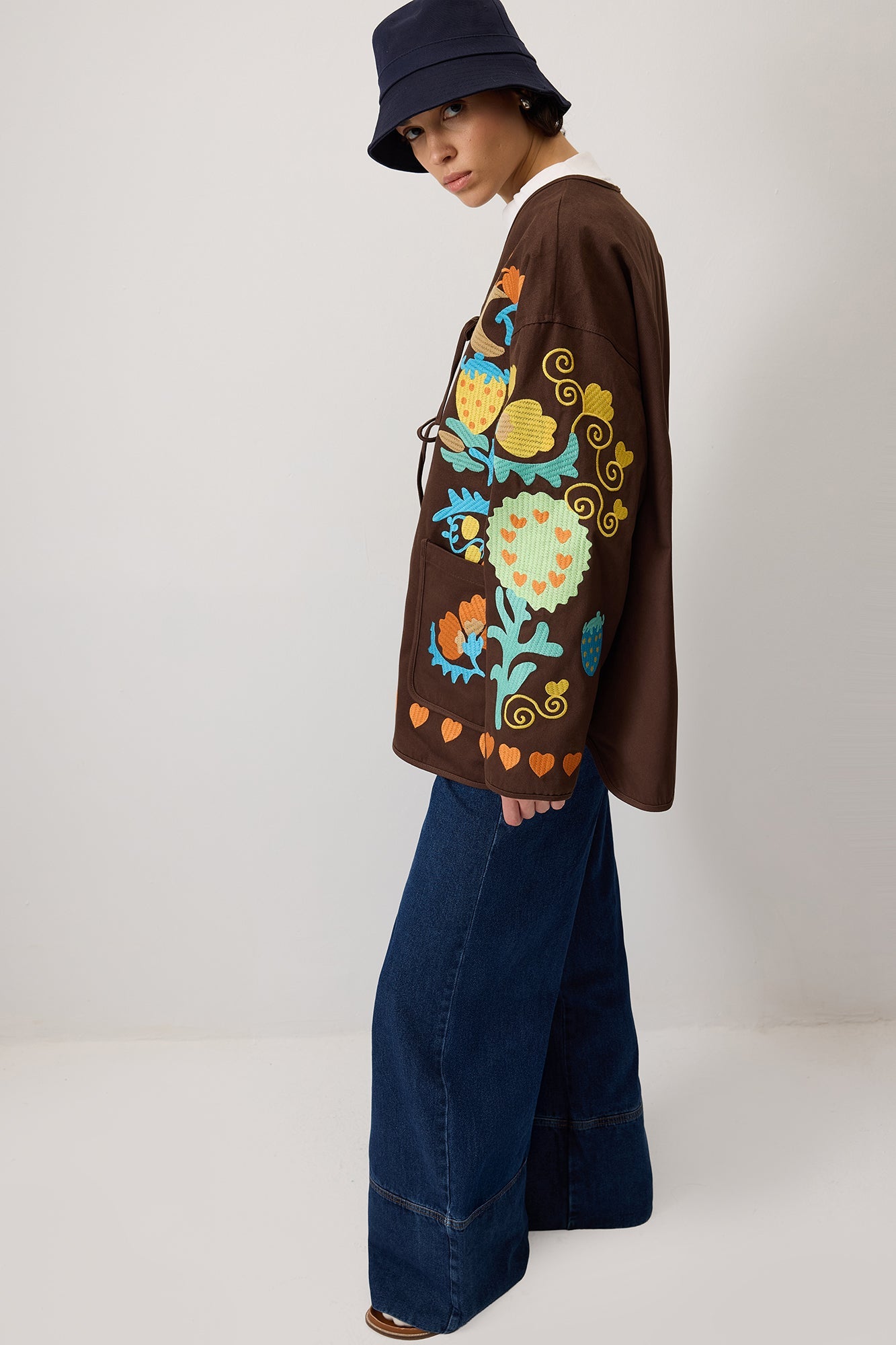 Embroidered Gabardine Jacket