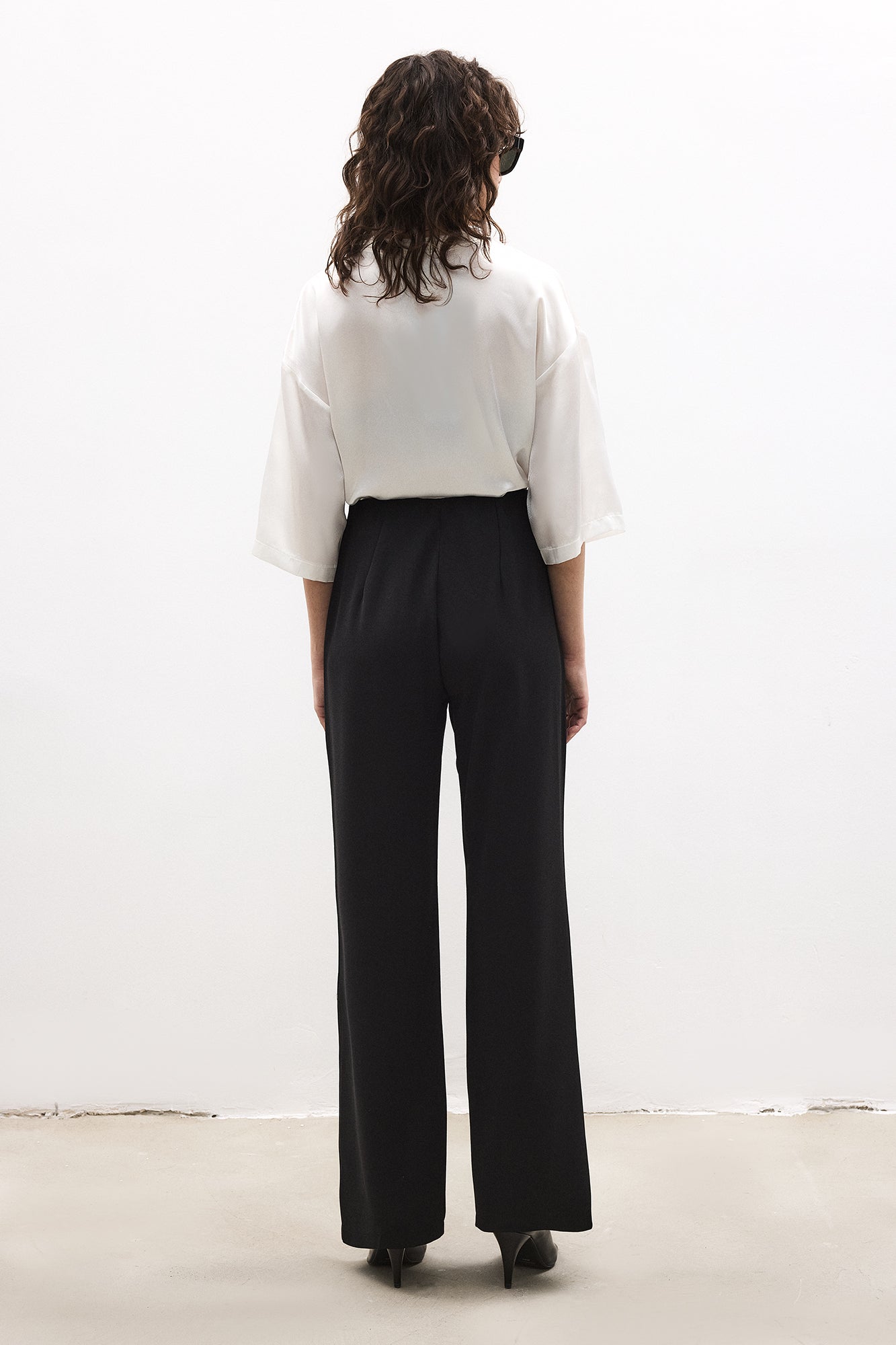 Crepe Pants With Elastic Waistband